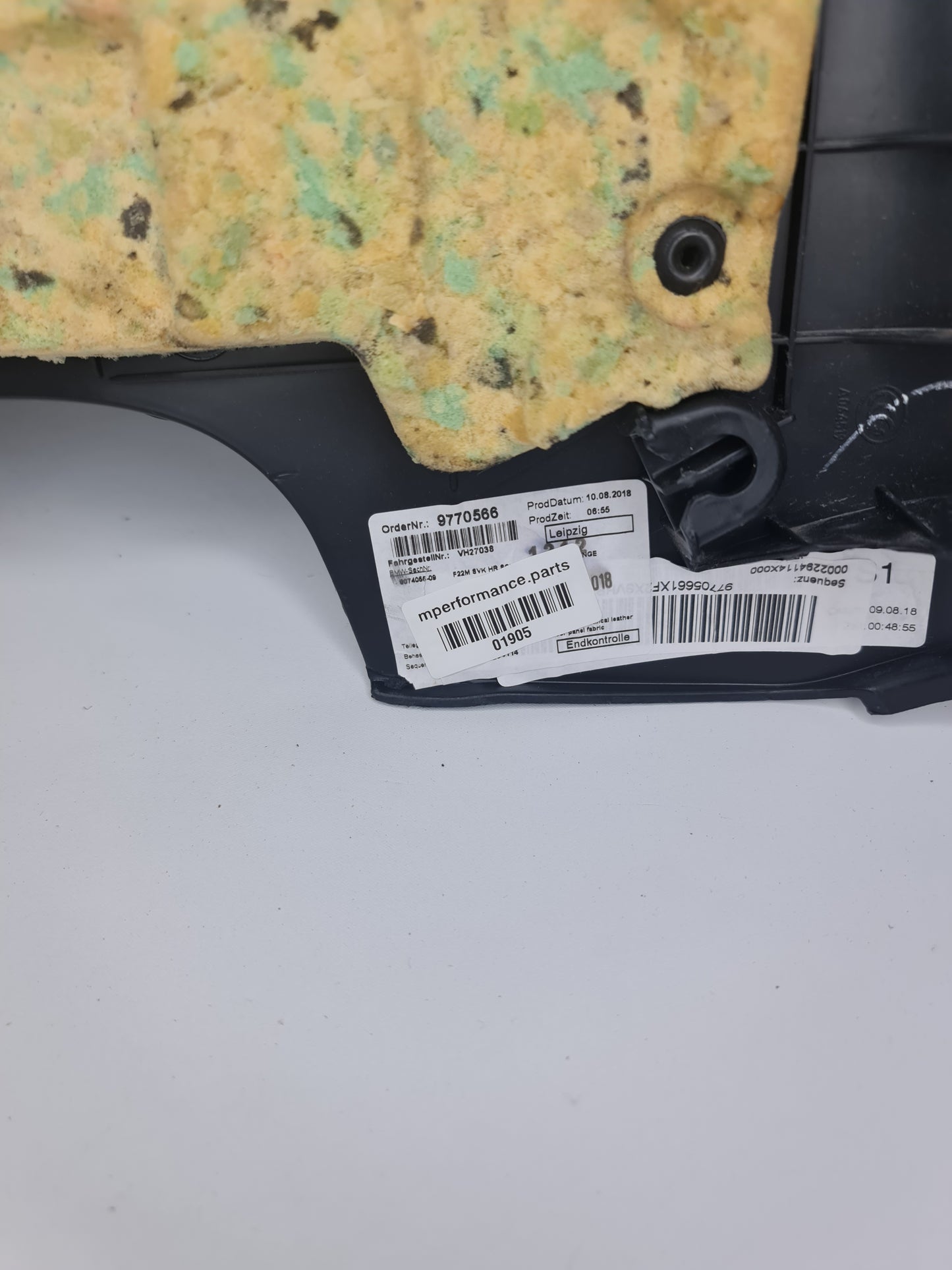 F87 M2 Competition Rear Drivers Door Card Black Leather Orange Stitching - 9770566 - MPerformance.parts