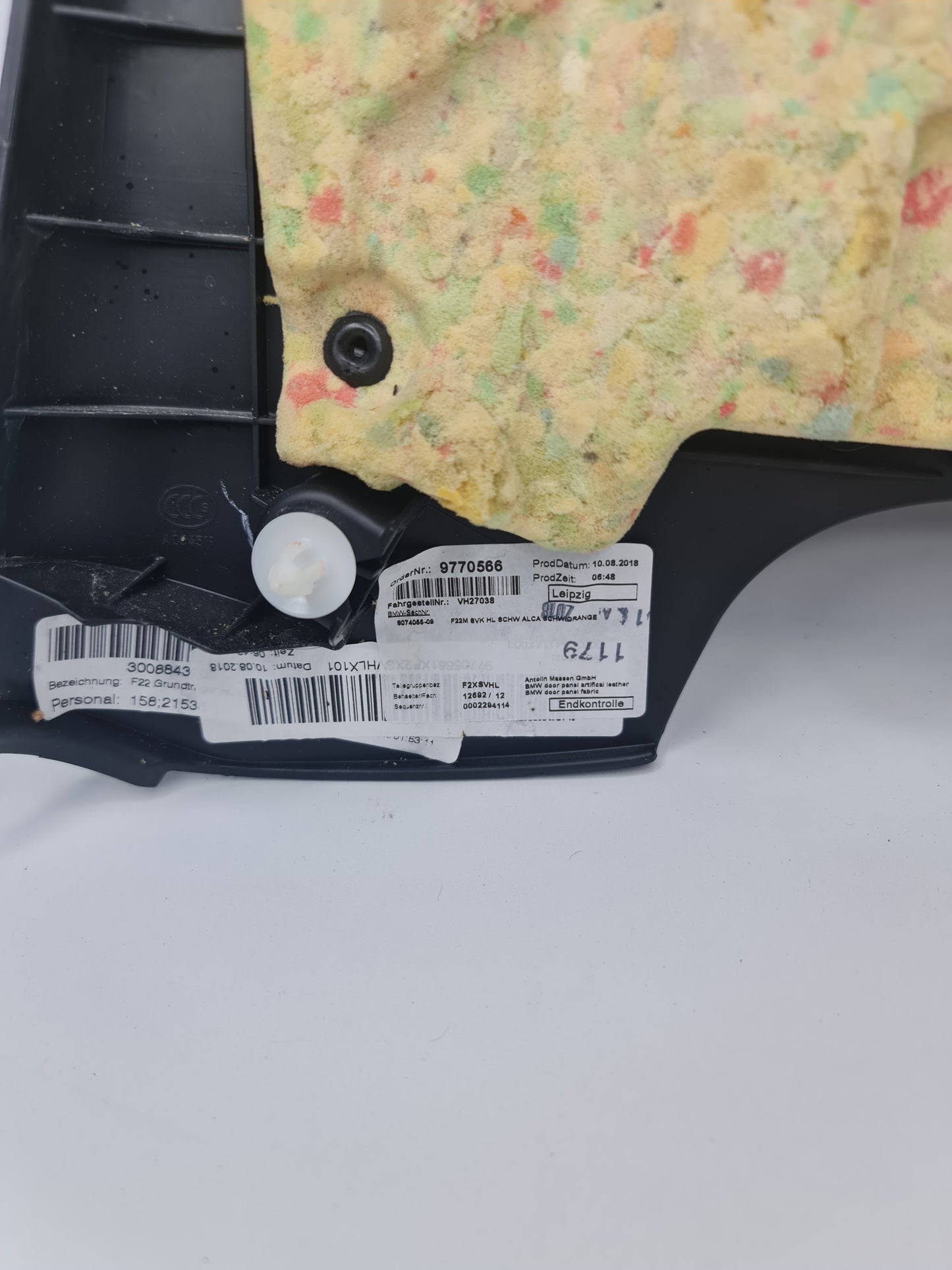 F87 M2 Competition Rear Passenger Door Card Black Leather Orange Stitching - 9770566 - MPerformance.parts