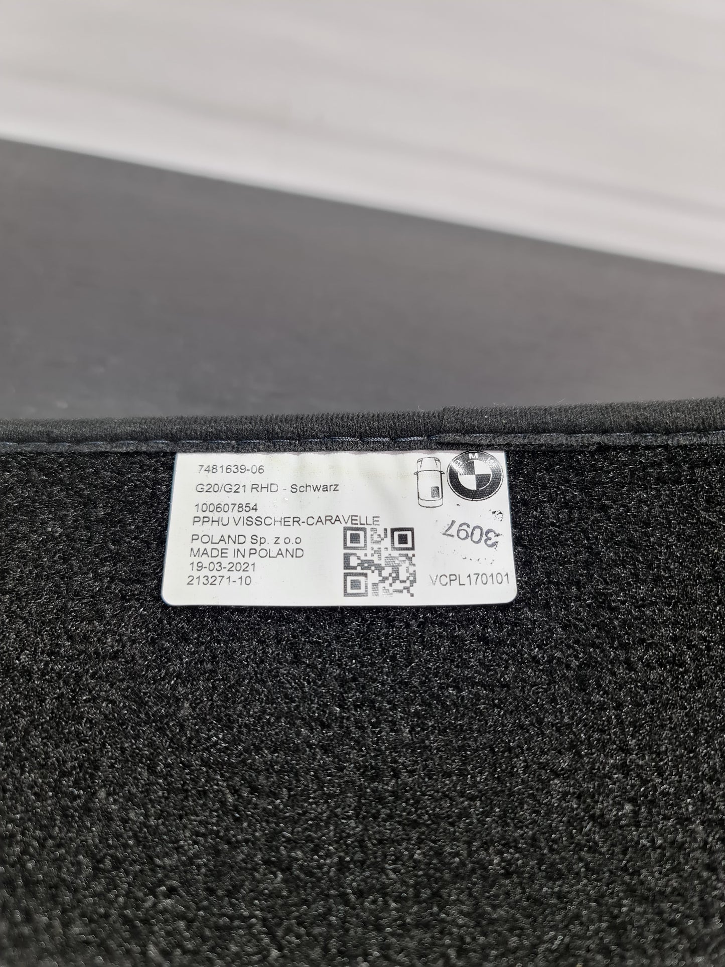 Genuine BMW M3 G80 Velour Carpet Floor Mats Charcoal 7481639-06 - MPerformance.parts