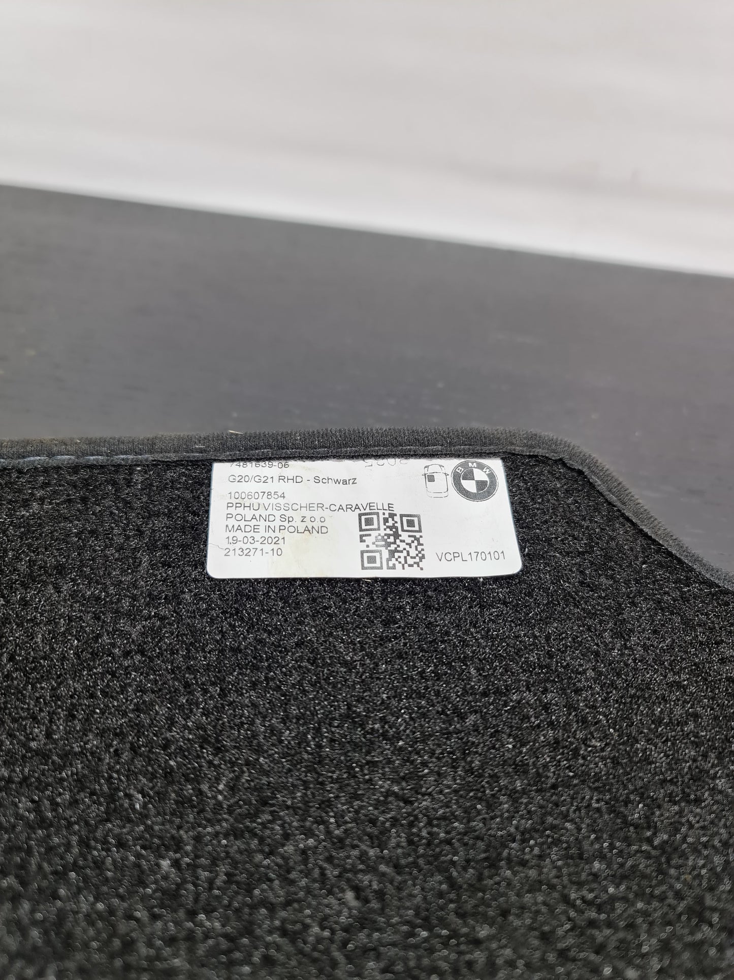 Genuine BMW M3 G80 Velour Carpet Floor Mats Charcoal 7481639-06 - MPerformance.parts