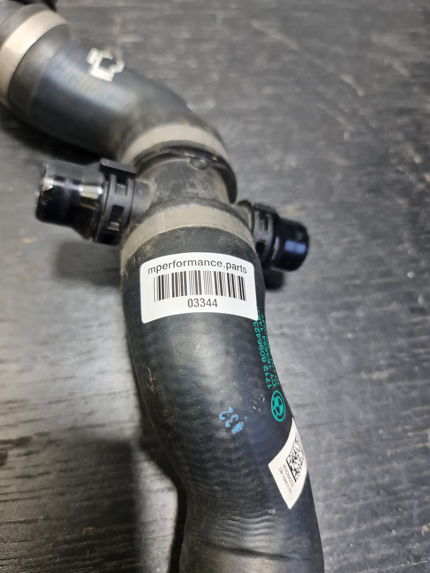 BMW M4 COUPE G82 RIGHT WATER COOLANT RADIATOR HOSE 17128096423 - MPerformance.parts