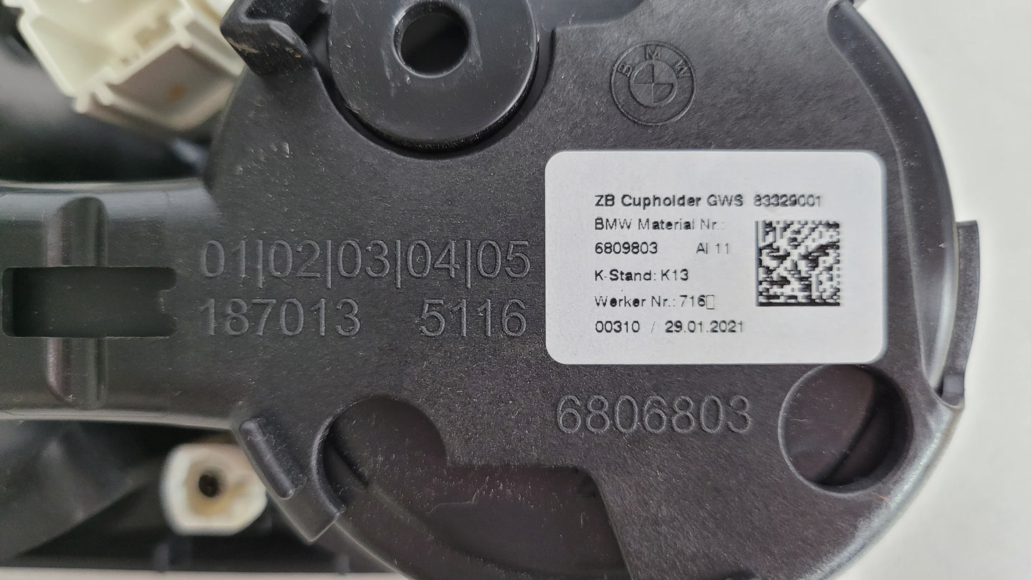 BMW M3 G80/81/82/83 COMPETITION OEM CUP HOLDER ASSEMBLY W/ 12V CHARGER USB PLUG 51166806803 - MPerformance.parts