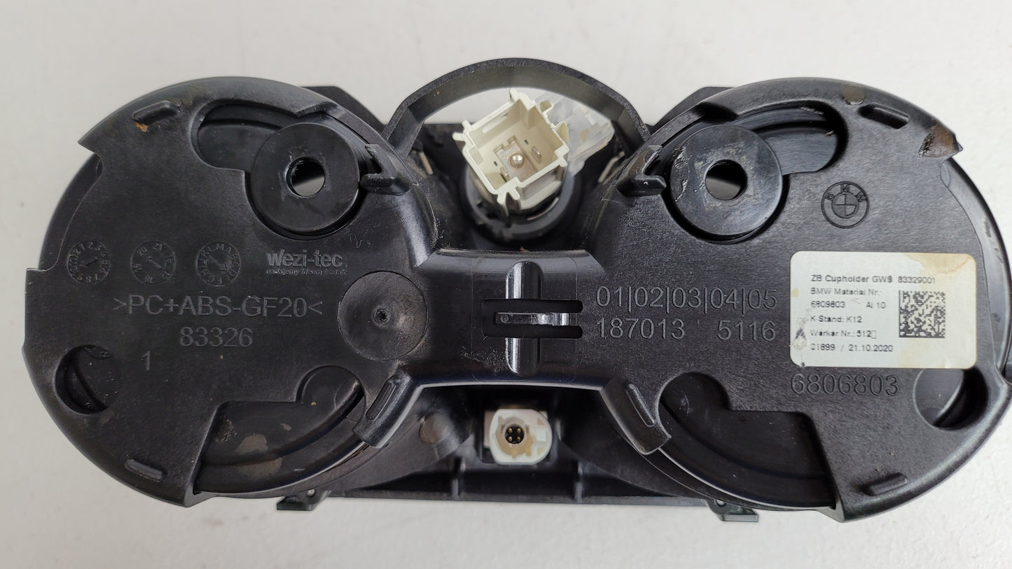 BMW M3 G80/81/82/83 COMPETITION OEM CUP HOLDER ASSEMBLY W/ 12V CHARGER USB PLUG 51166806803 - MPerformance.parts