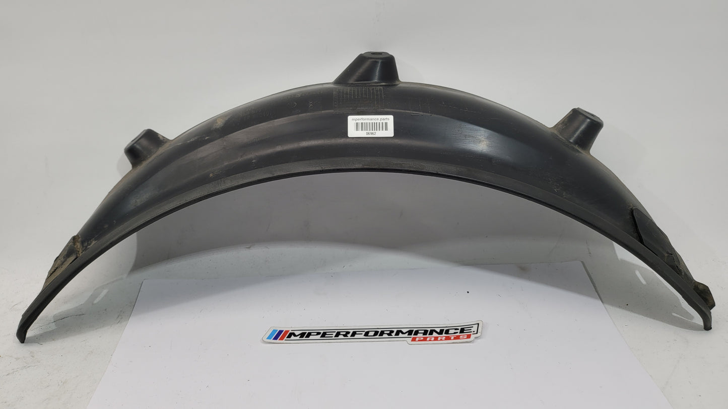 BMW M3 G80 G81 rear left driver side wheel arch trim flaring, MPerformance.parts, close-up view of the wheel arch enhancement.