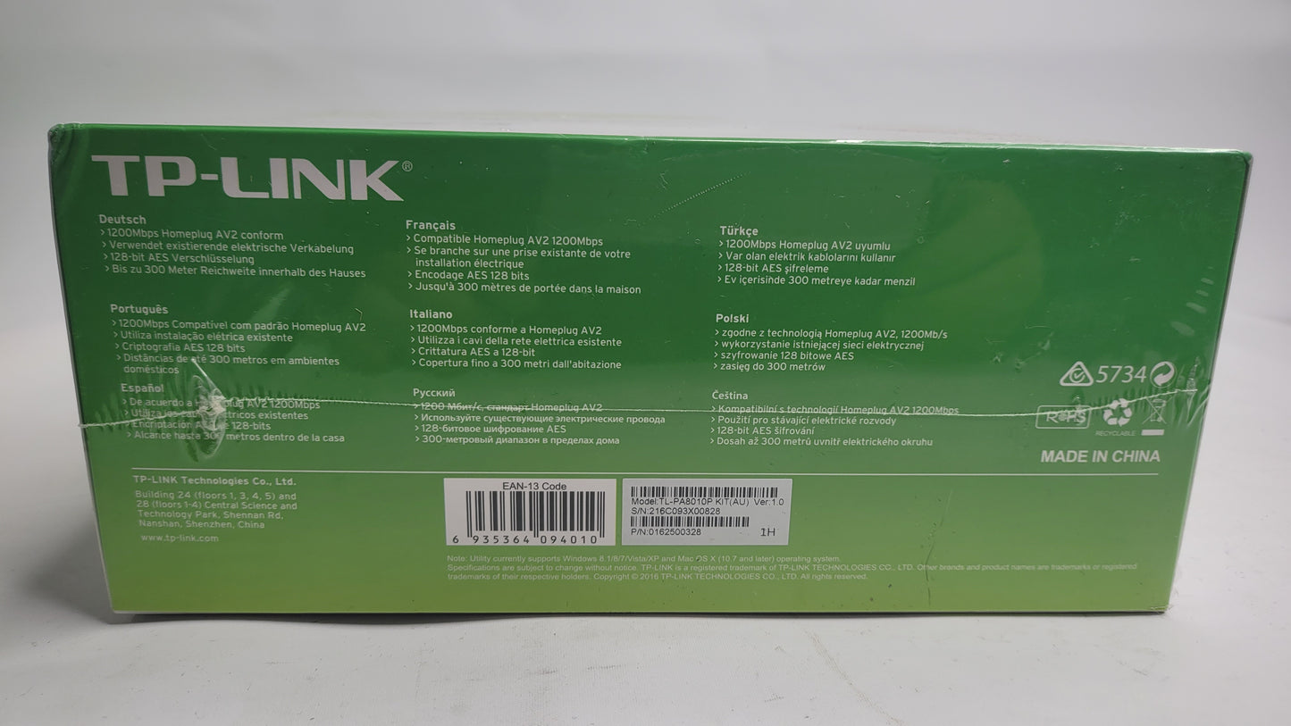 TP-Link AV1200 Gigabit Passthrough Powerline Starter Kit (TL-PA8010P KIT) - 1200Mbps, Gigabit - MPerformance.parts