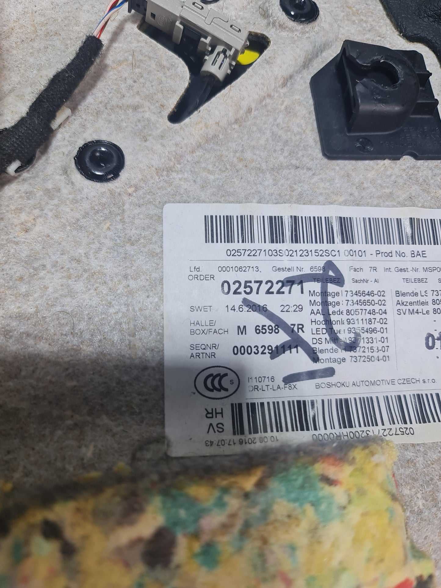 15-18 OEM BMW F82 M4 Driver Rear Door Card Panel Leather White Stitching 02572271 - MPerformance.parts