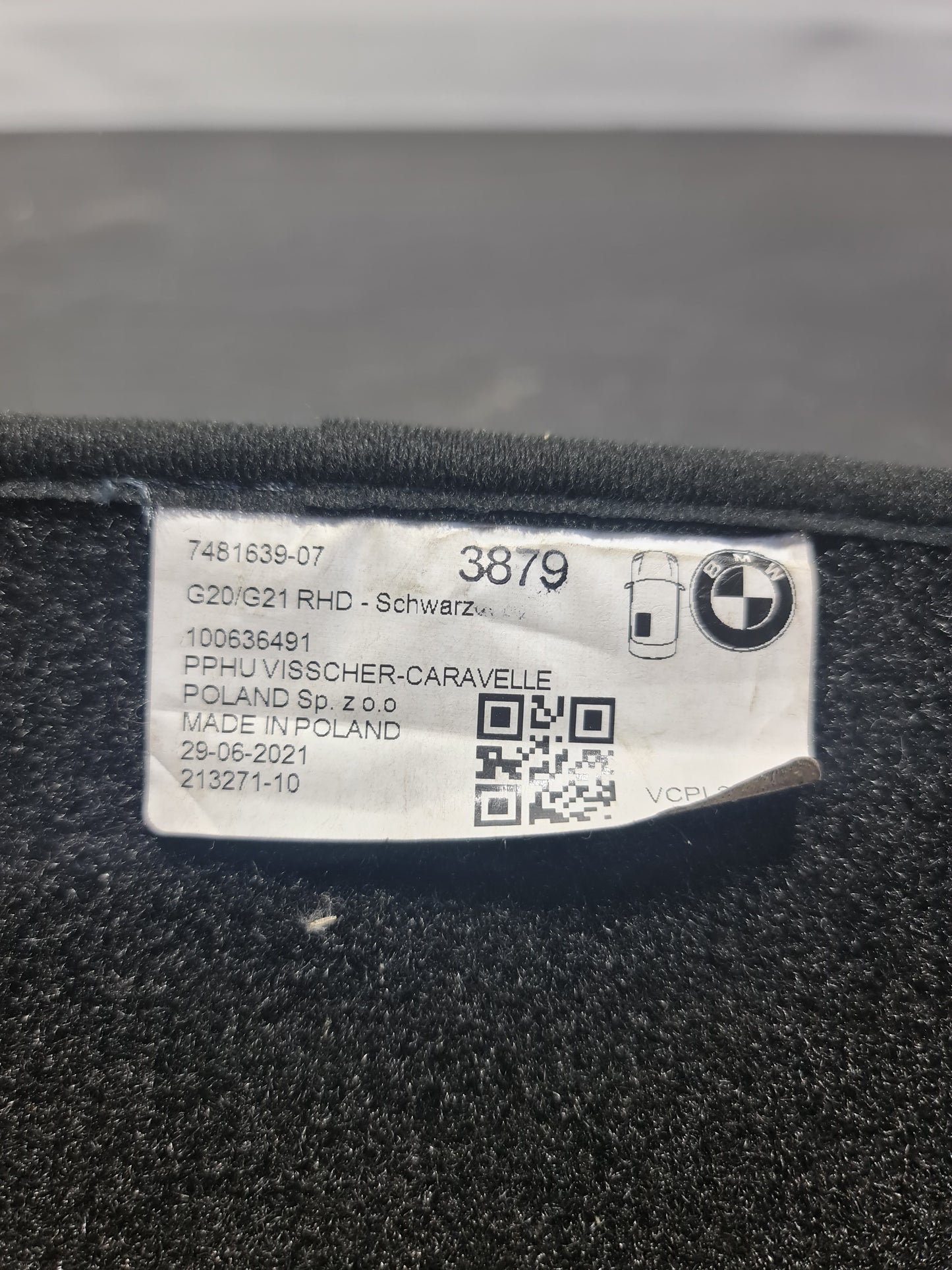 Genuine BMW M3 G80 Velour Carpet Floor Mats Charcoal 7481639-07 - MPerformance.parts