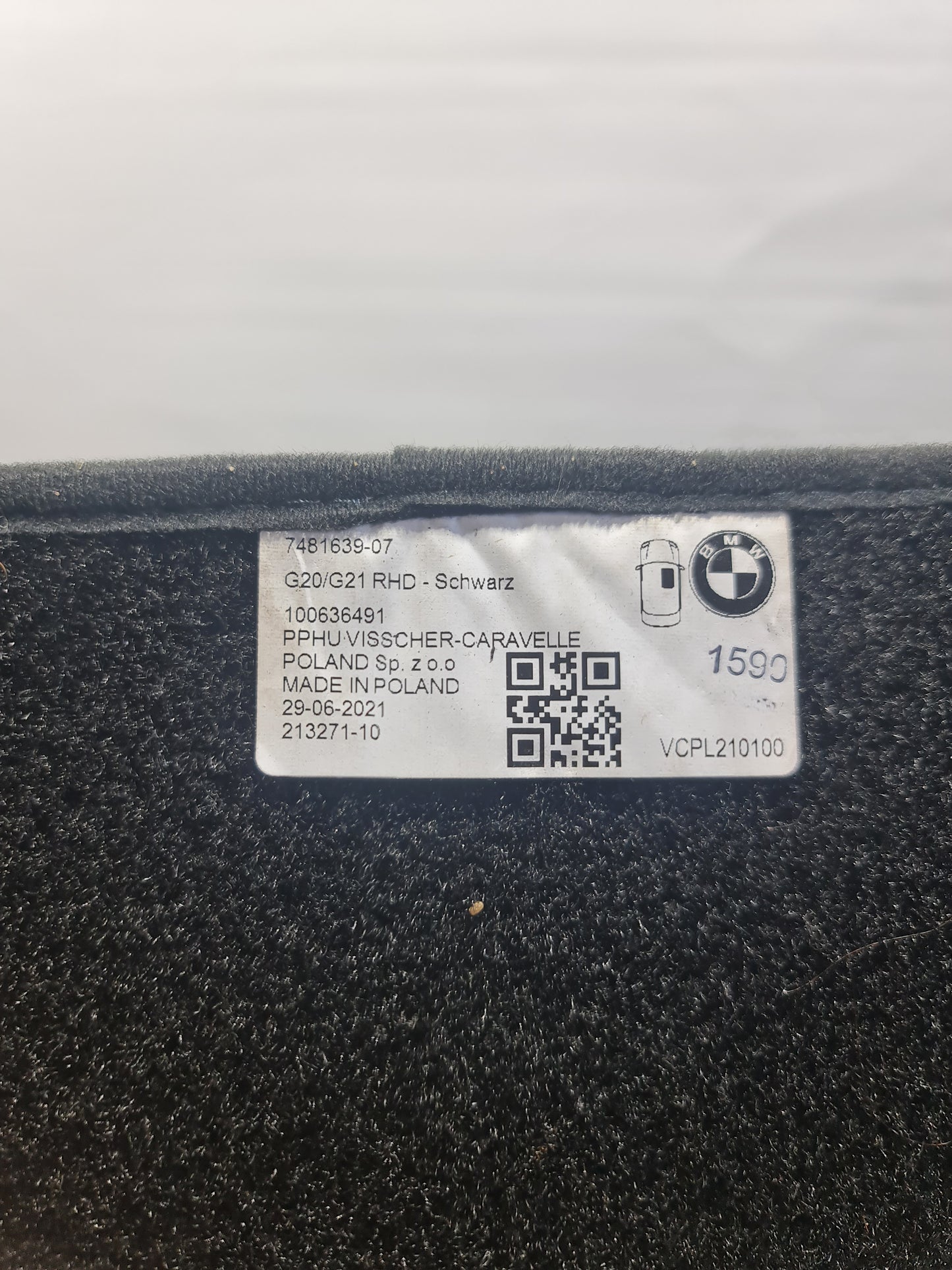 Genuine BMW M3 G80 Velour Carpet Floor Mats Charcoal 7481639-07 - MPerformance.parts