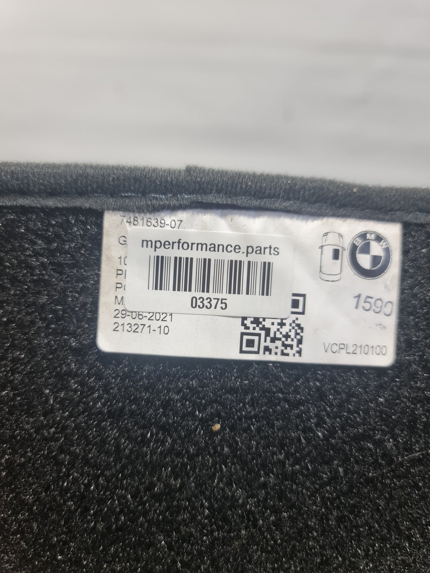 Genuine BMW M3 G80 Velour Carpet Floor Mats Charcoal 7481639-07 - MPerformance.parts