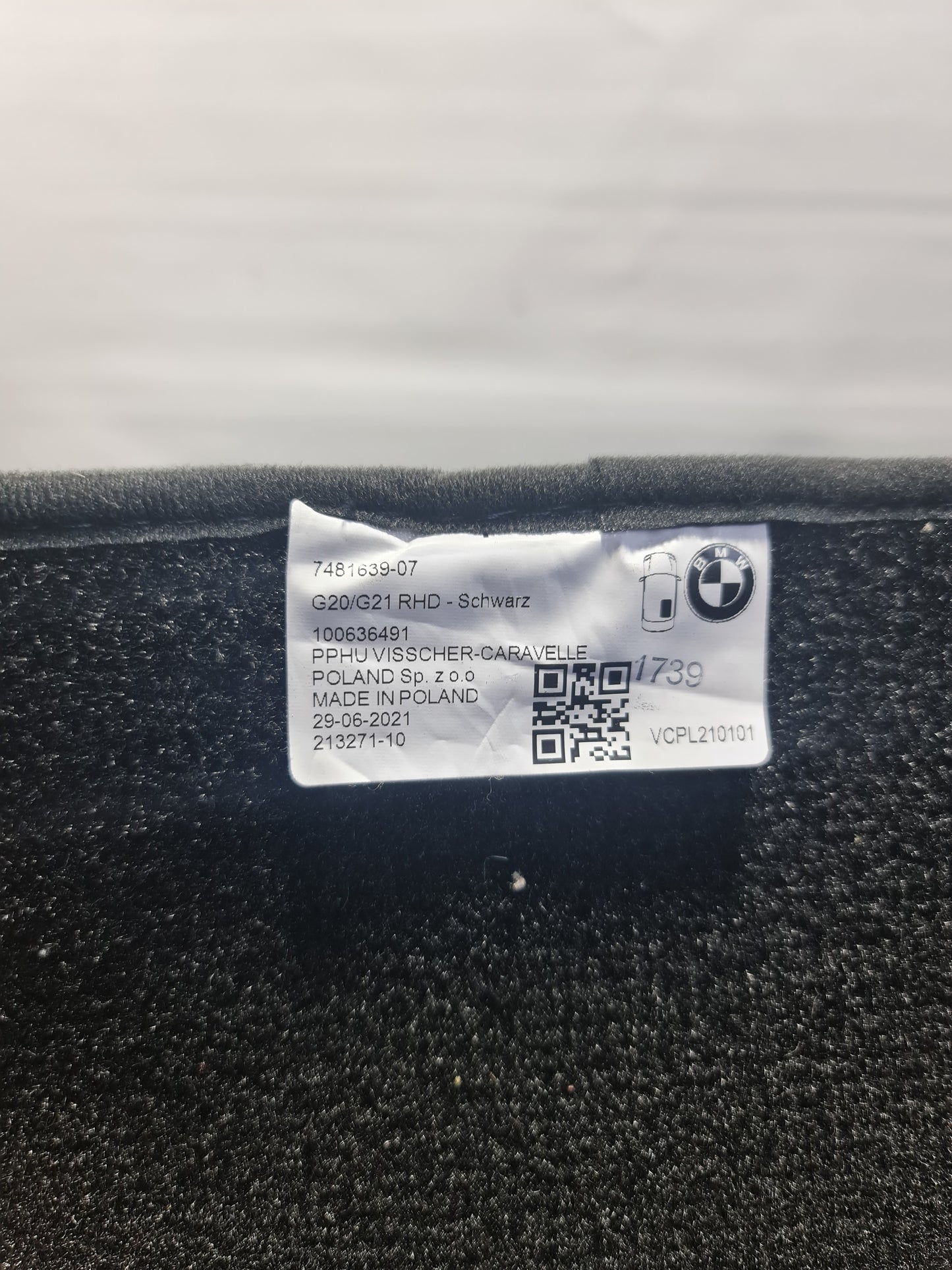 Genuine BMW M3 G80 Velour Carpet Floor Mats Charcoal 7481639-07 - MPerformance.parts