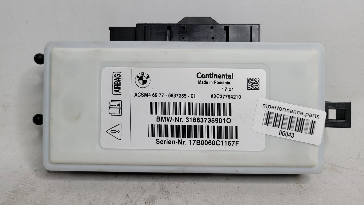 BMW F15 F16 F30 F25 F26 F22 F82 M4 ACSM4 ECU Airbag Control Module unit 6837359