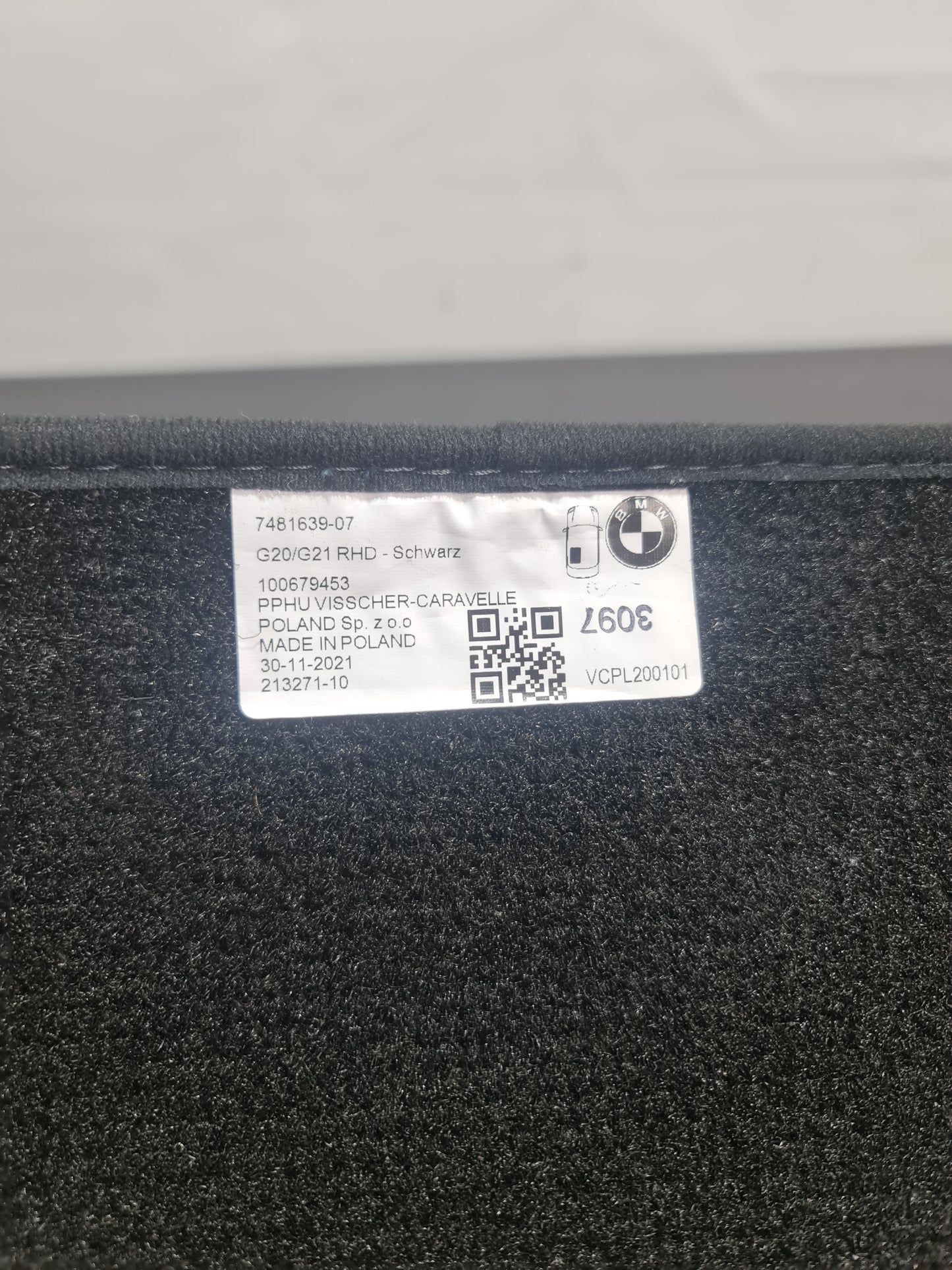 Genuine BMW M3 G80 Velour Carpet Floor Mats Charcoal 7481639-07 - MPerformance.parts