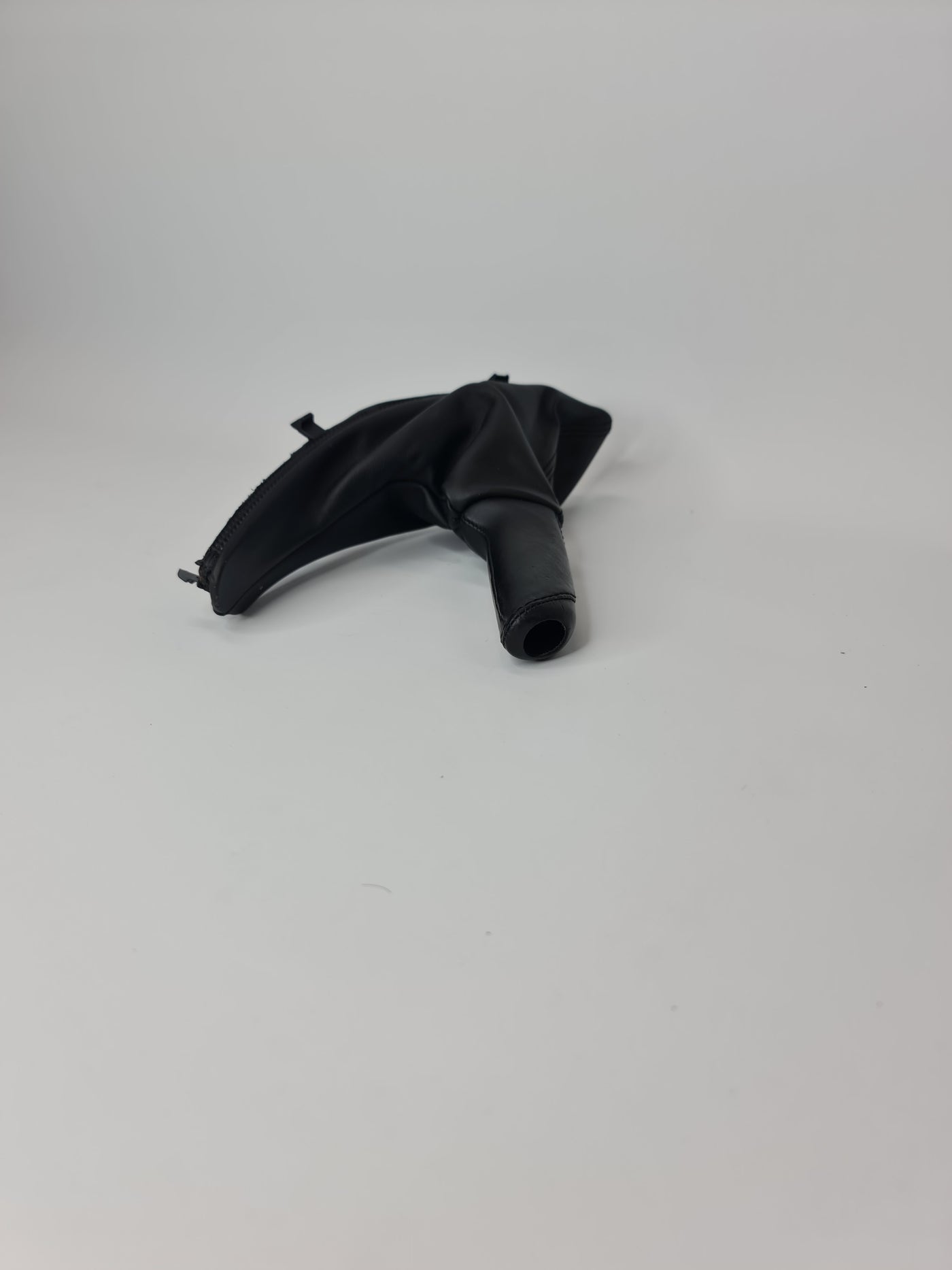 Leather handbrake lever cover for BMW 3 and 4 Series F30, F32, F80 M3 LCI by MPerformance.parts, shown on black interior.