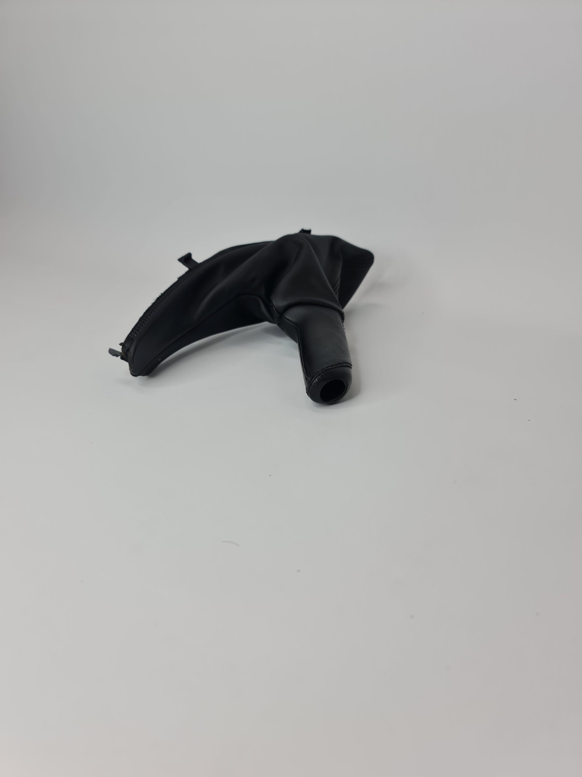 Leather handbrake lever cover for BMW 3 and 4 Series F30, F32, F80 M3 LCI by MPerformance.parts, shown on black interior.