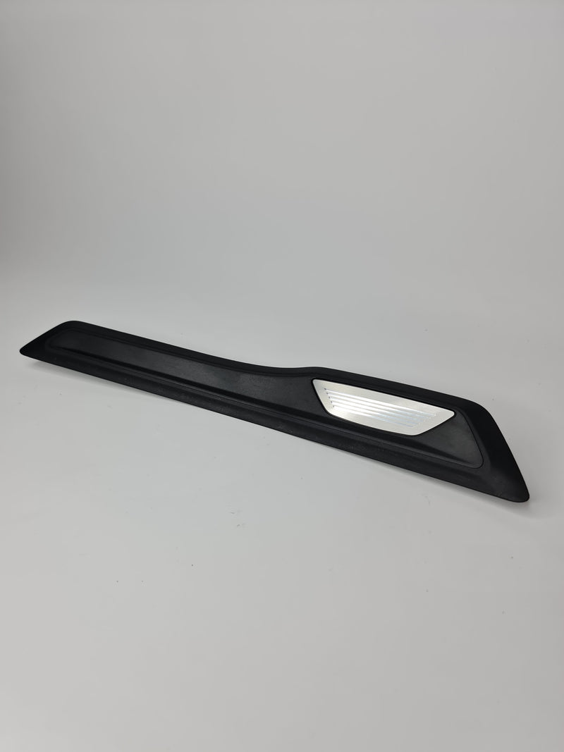BMW rear left door sill scuff plate for 2012-2019 models, part number 51478054233, with black finish and textured surface.