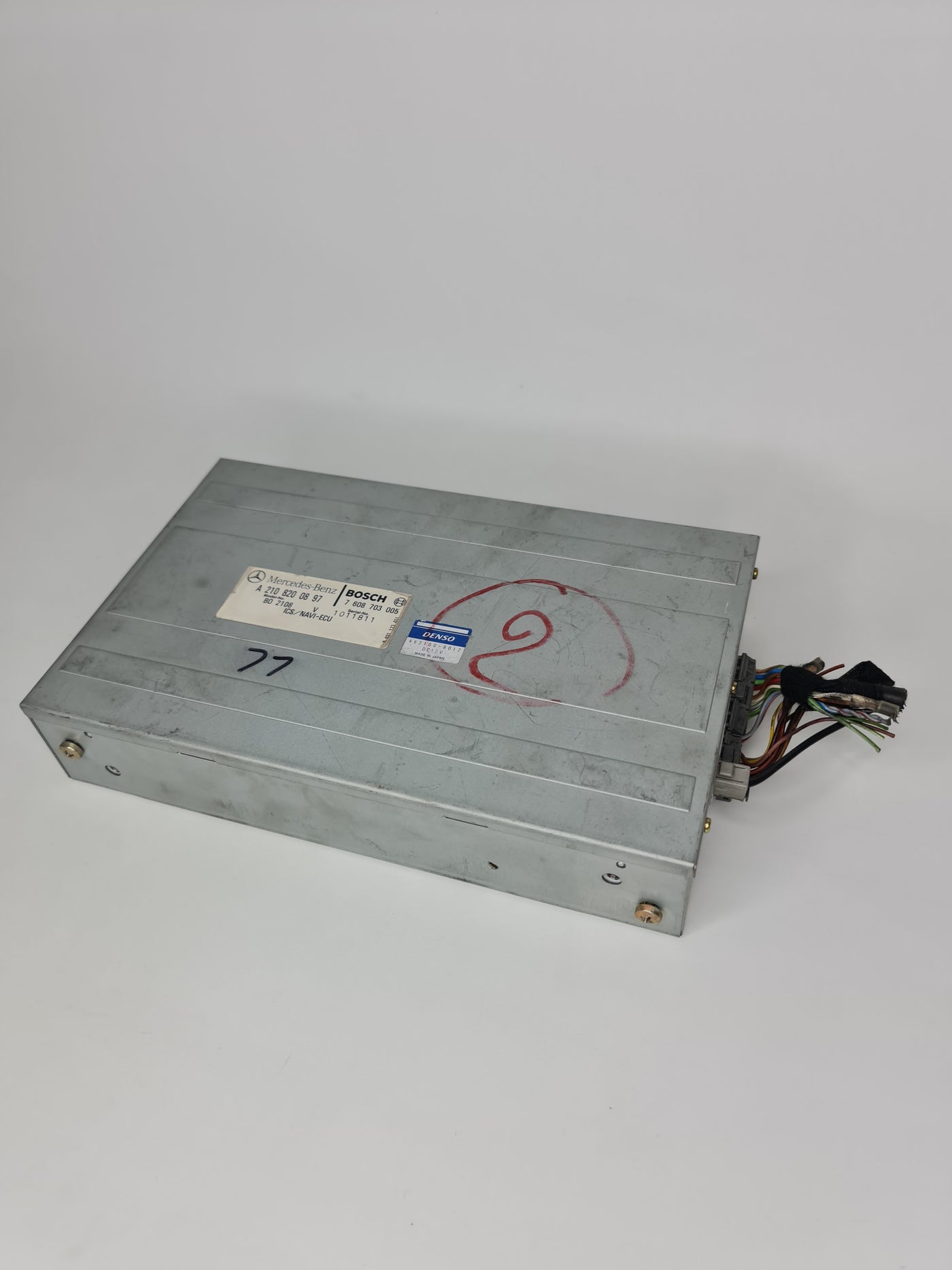 Mercedes E-class W210 trip computer ICS unit A2108200897 from MPerformance.parts, showing the electronic control module with connectors.