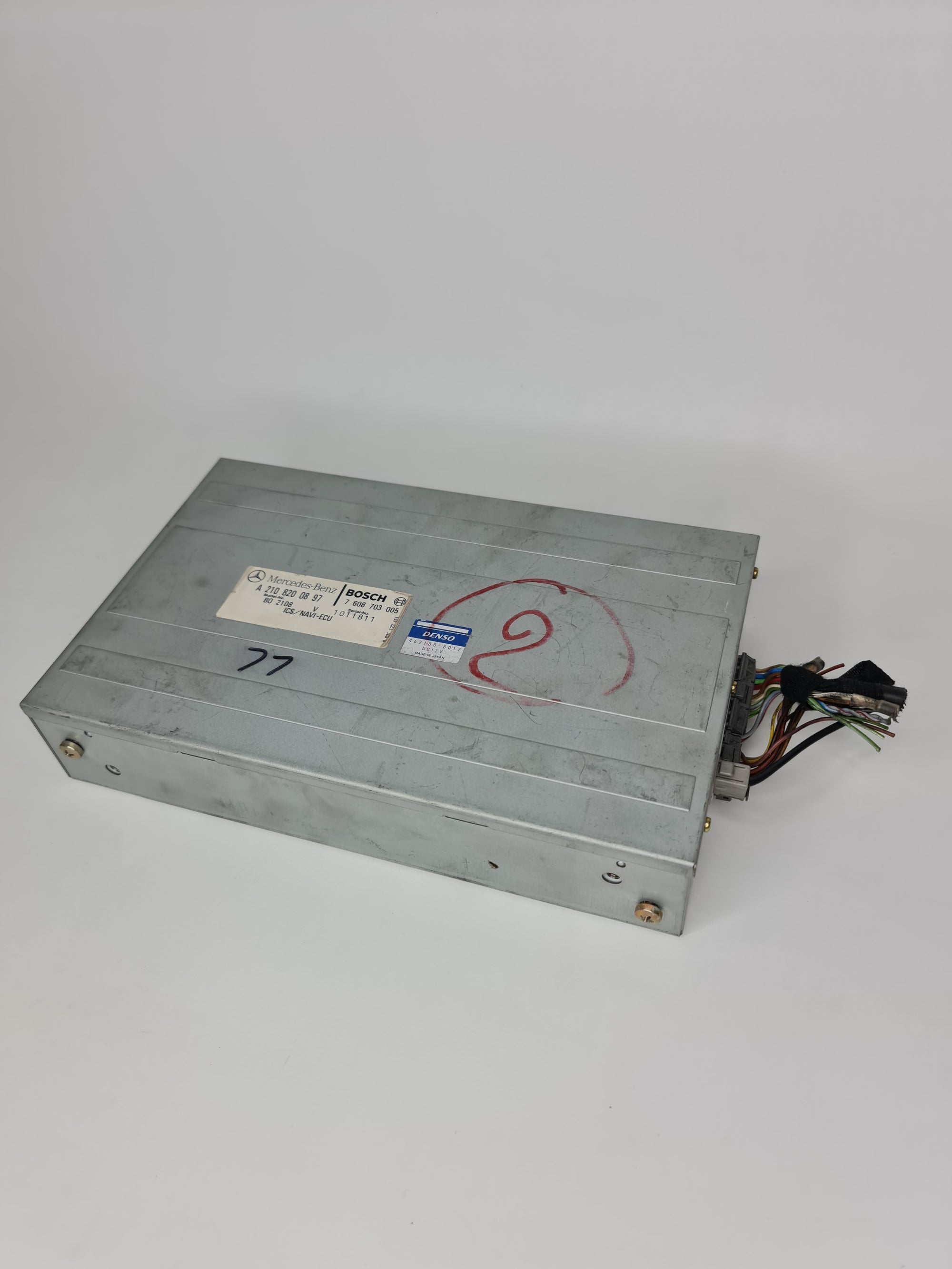 Mercedes E-class W210 trip computer ICS unit A2108200897 from MPerformance.parts, showing the electronic control module with connectors.