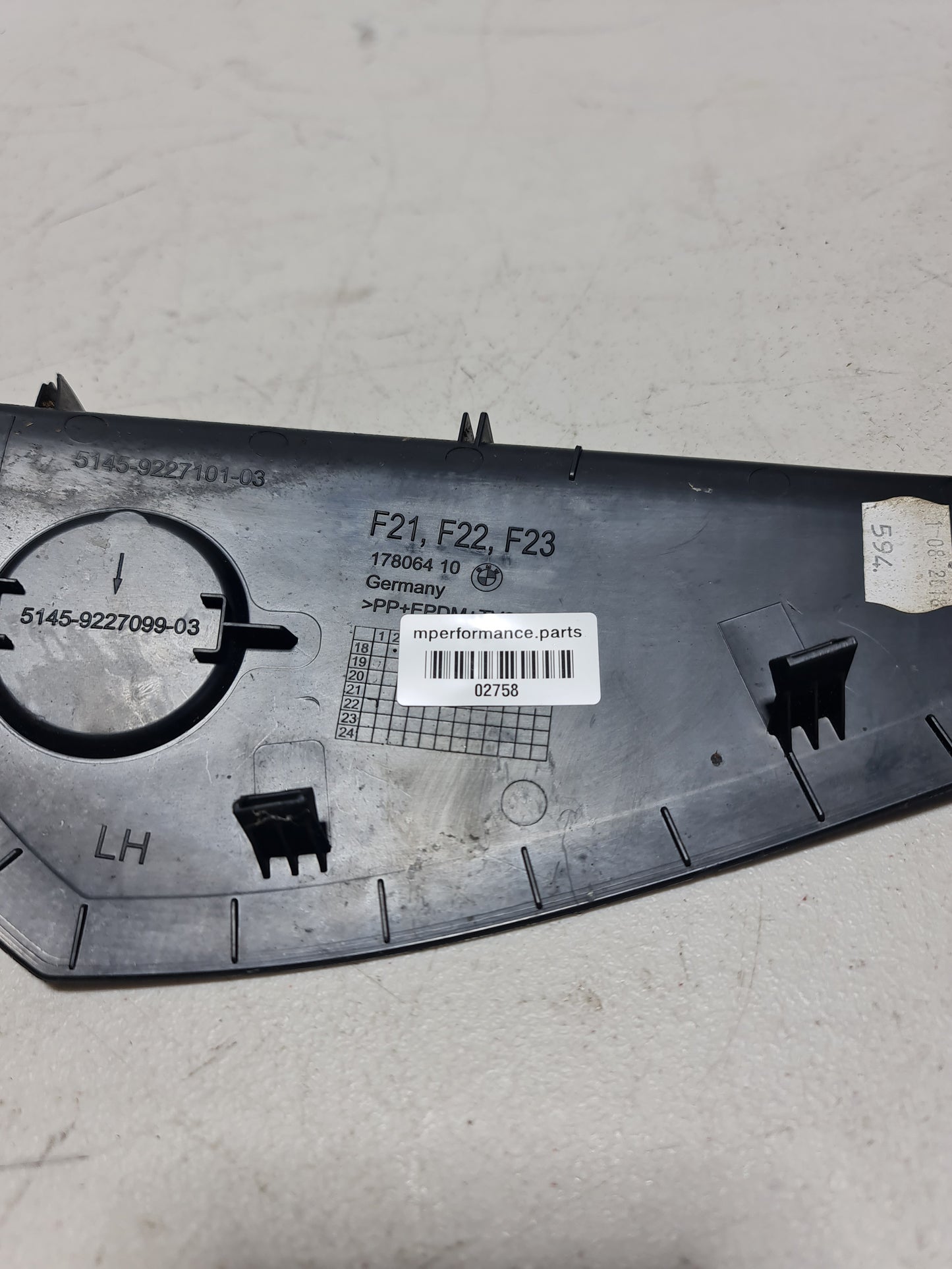 2014-2020 BMW 51-45-9-227-099 BMW 51459227099 Cover, Dashboard, Left 9227099 03