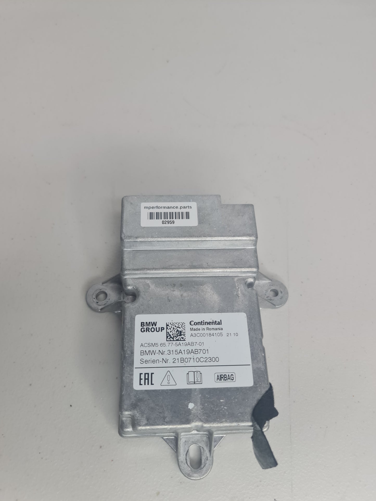 BMW M3 G80 Crash Impact Airbag Control Unit 5A19AB7 65775A19AB7 A3C00184105 ACSM5 - MPerformance.parts