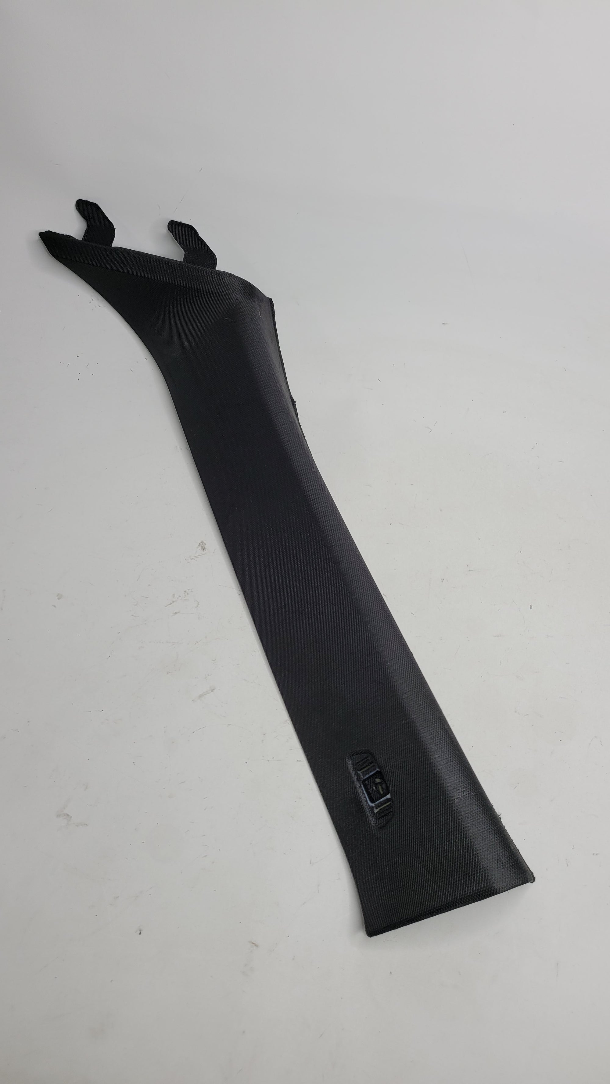 BMW M4 front left windshield A-pillar trim cover panel, part number 8096861, in black with textured finish.