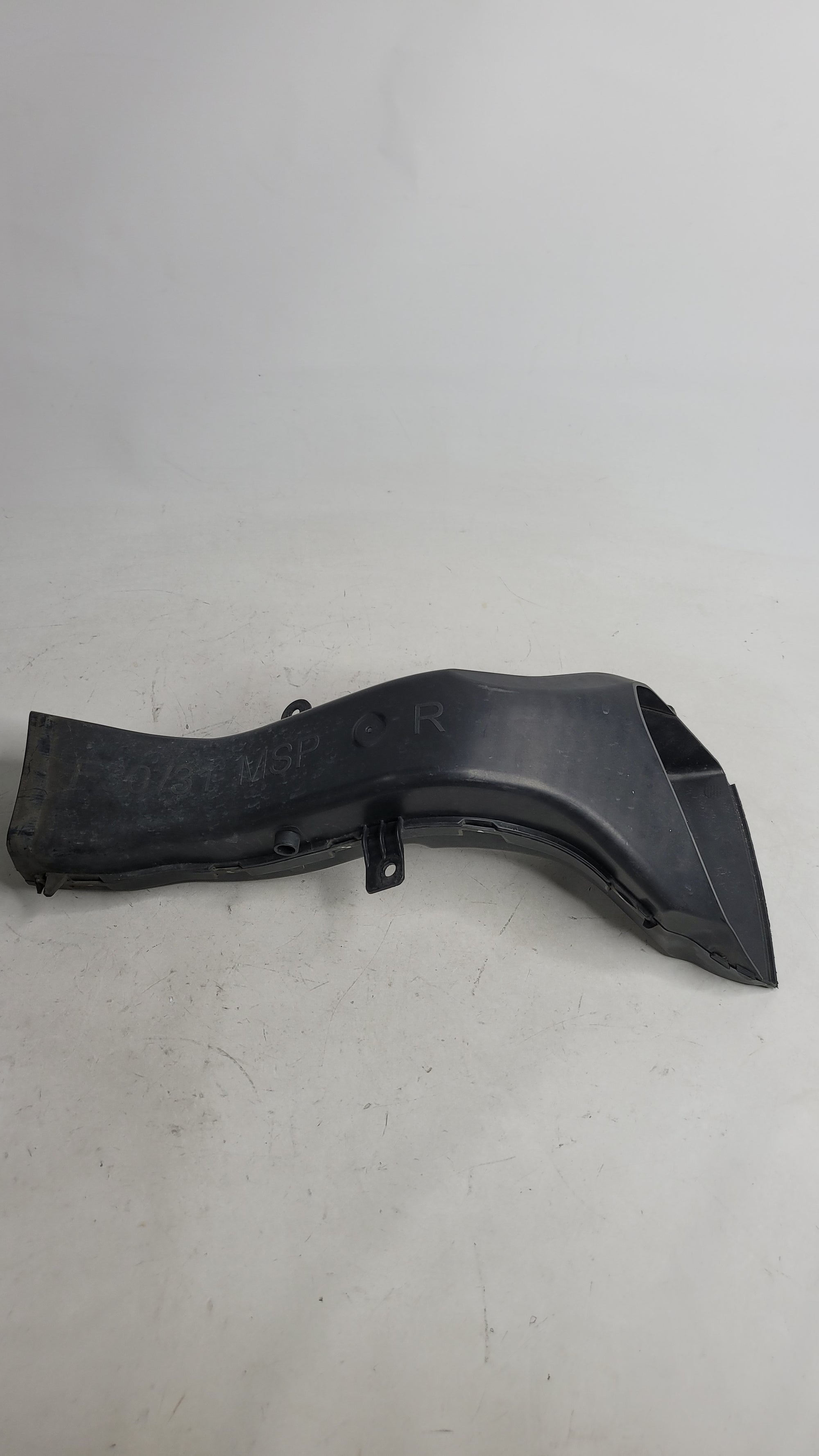 BMW 3 F30 F80 right brake air duct tube from MPerformance.parts, showing the black plastic duct with mounting points.