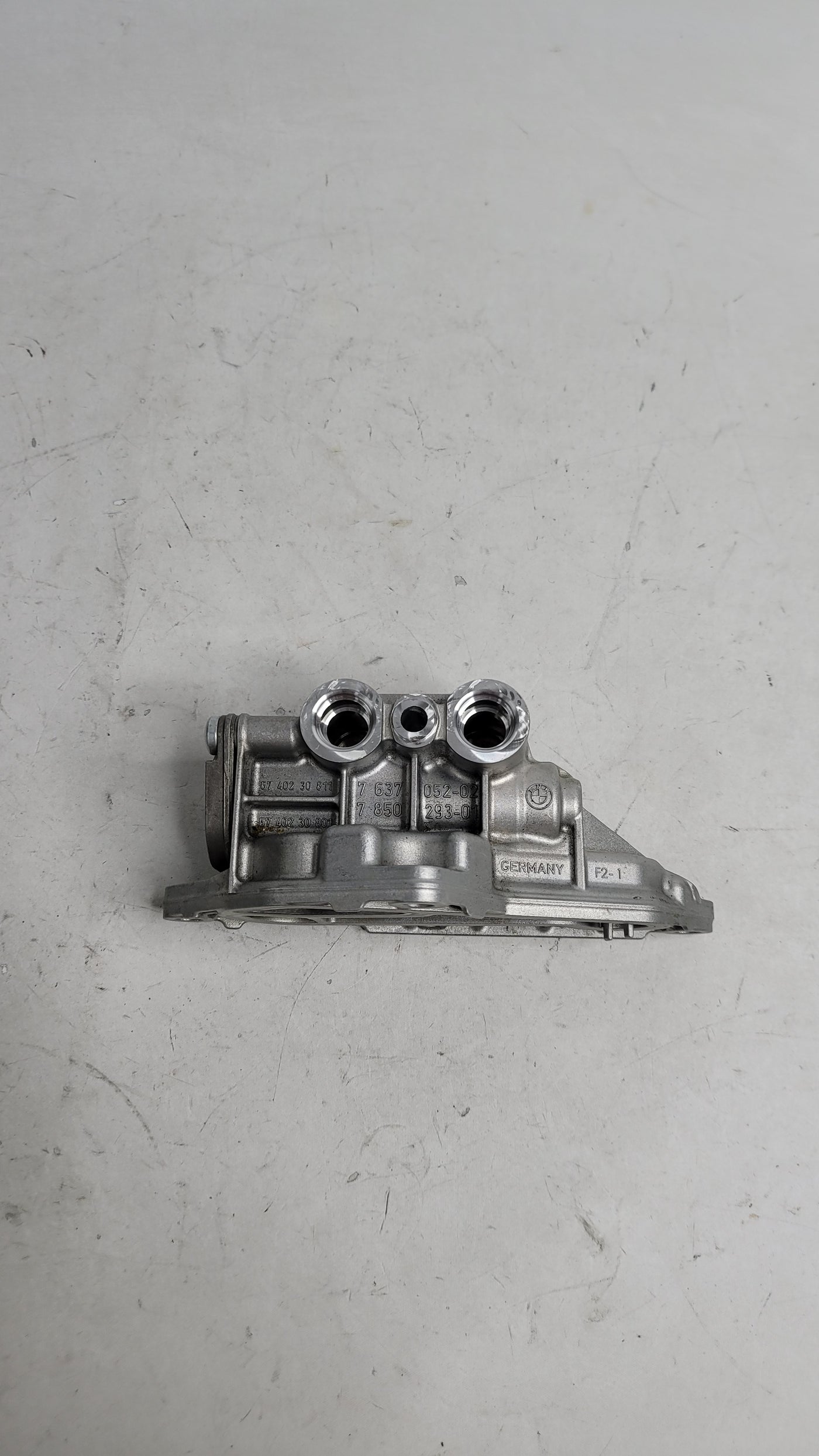 BMW 1, 2, 3, 4 Series F20, F22, F30 oil filter housing for S55 engine by MPerformance.parts, shown in close-up.
