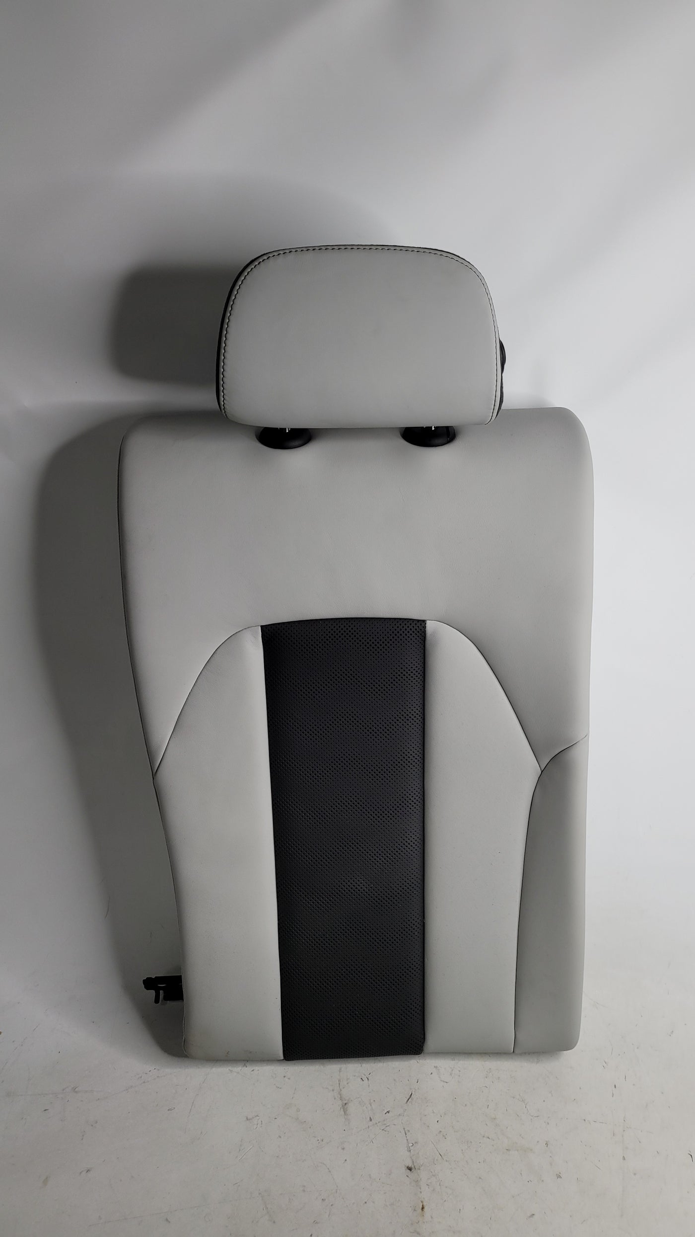 BMW M3 Competition G80 OEM Silverstone leather rear seat assembly, showing the detailed upholstery and seat structure.