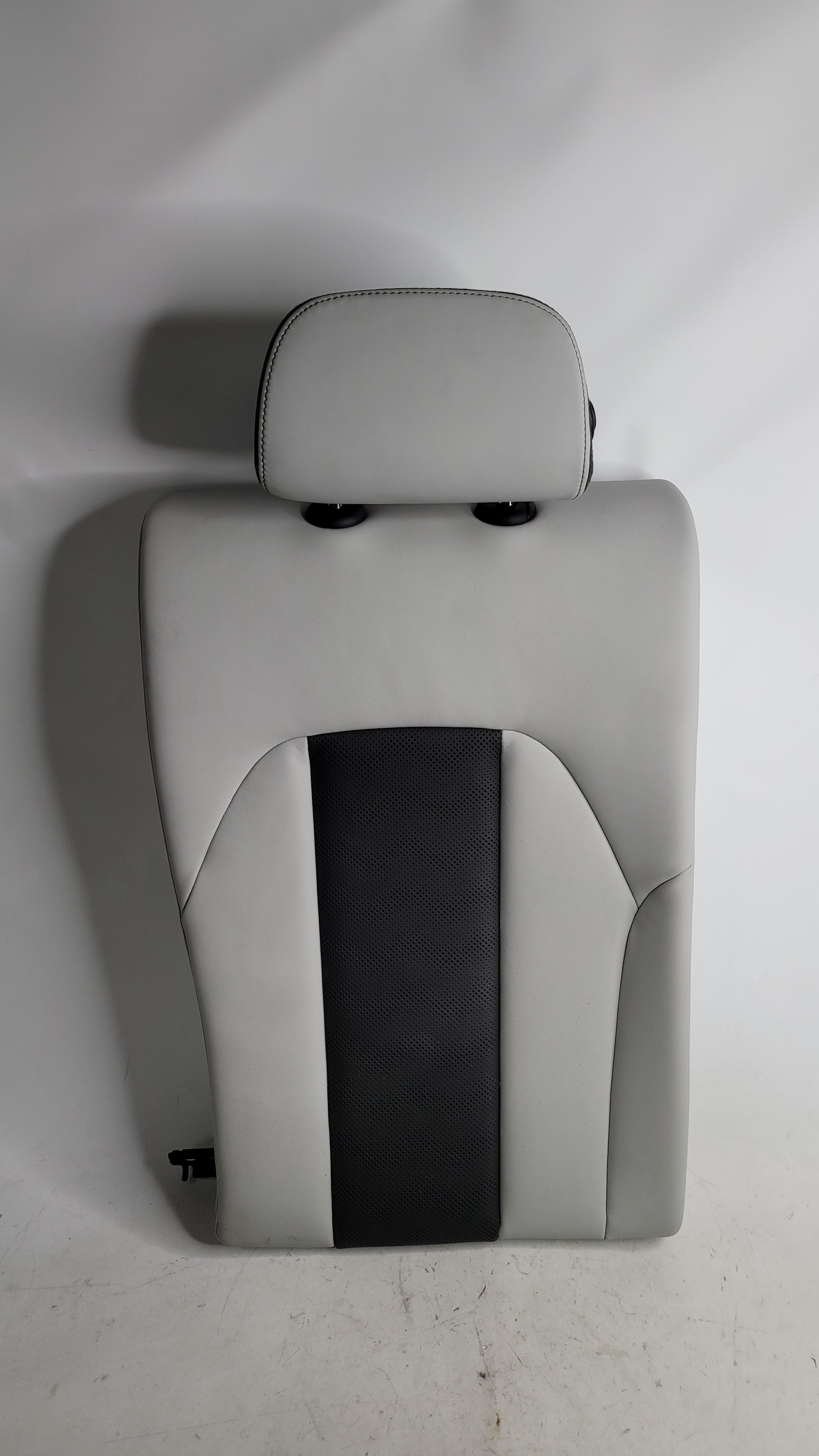 BMW M3 Competition G80 OEM Silverstone leather rear seat assembly, showing the detailed upholstery and seat structure.