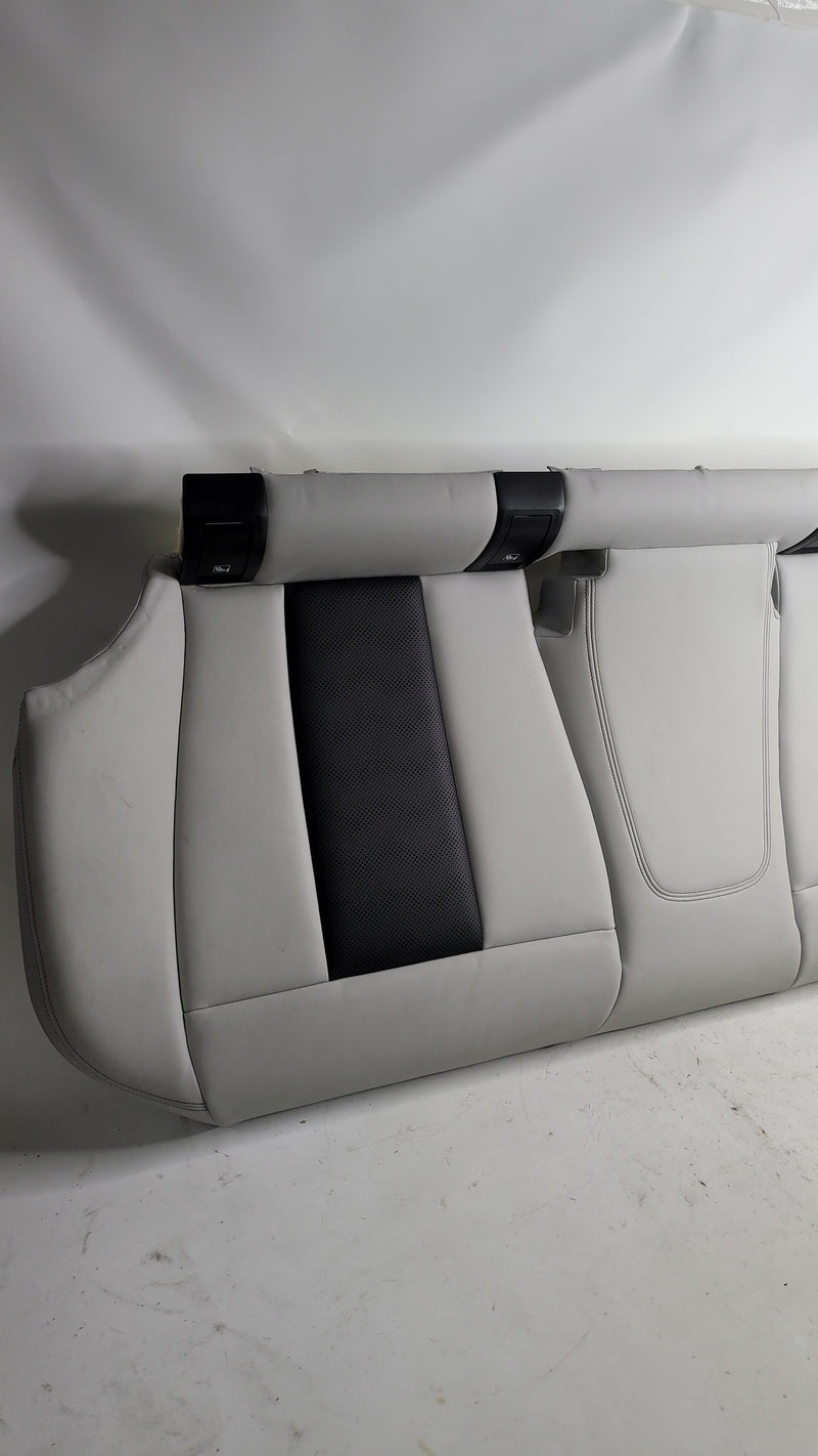 2023 BMW M3 Competition XDrive G80 OEM Silverstone leather rear seat assembly with detailed stitching and leather finish.