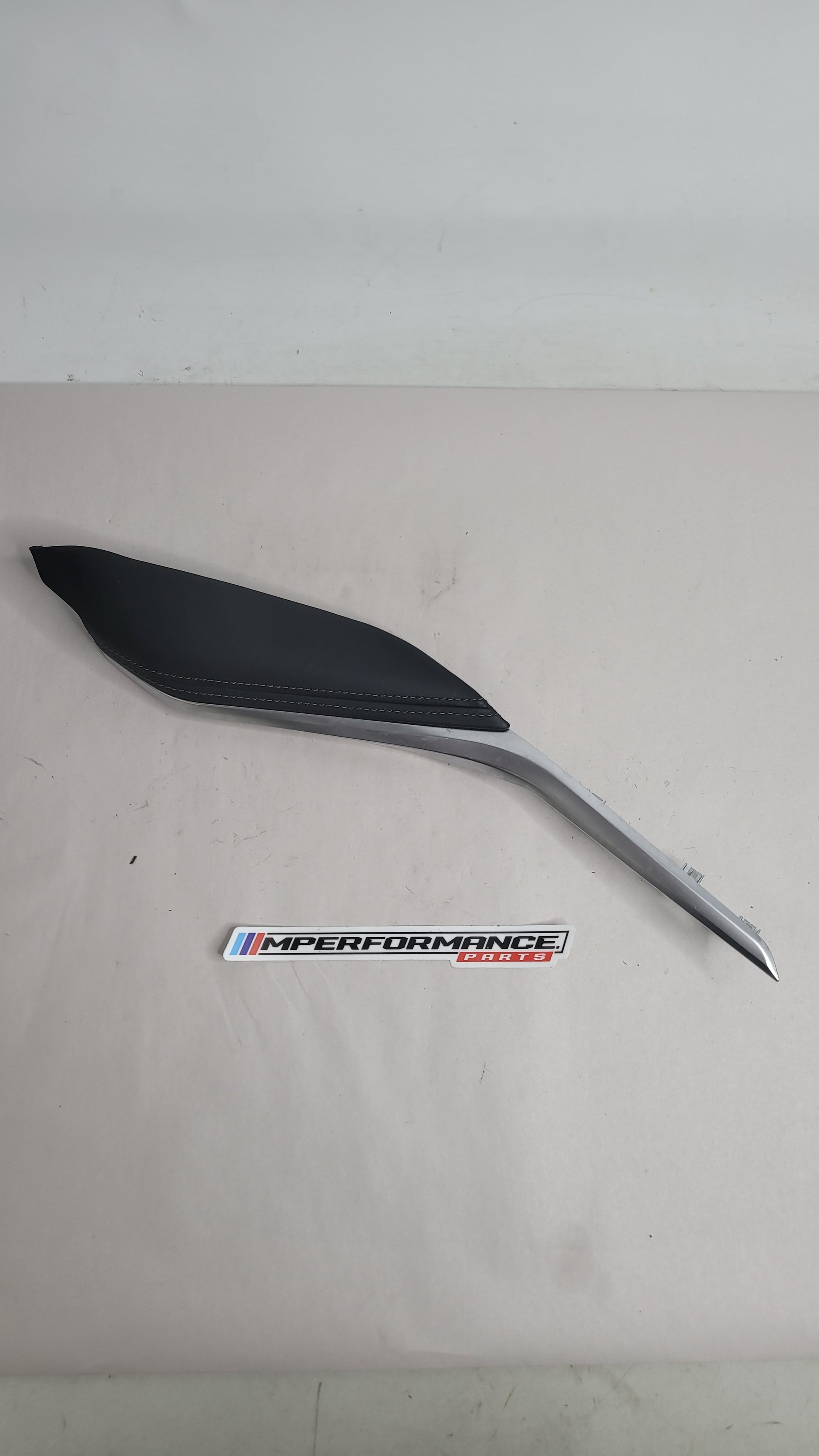 G80 M3 driver knee leather panel in black with detailed stitching, designed for BMW G80 M3 interior upgrade.