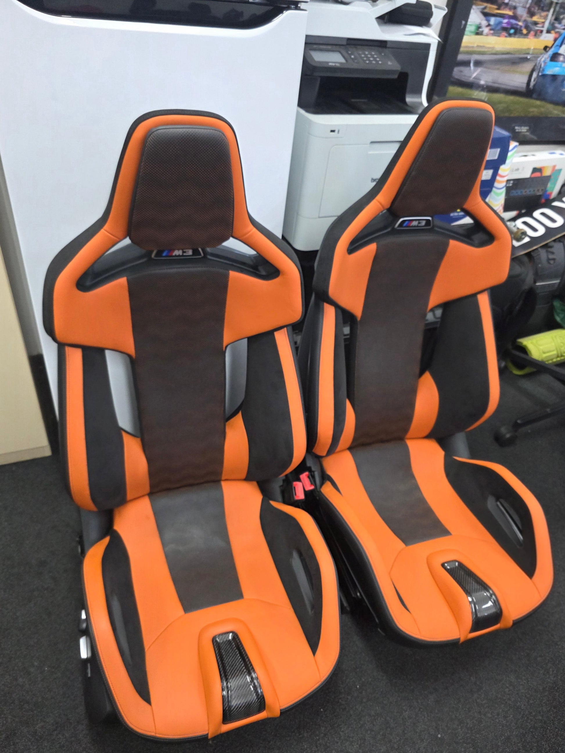 G80 M3 Kyalami Orange Carbon Bucket Seats - MPerformance.parts