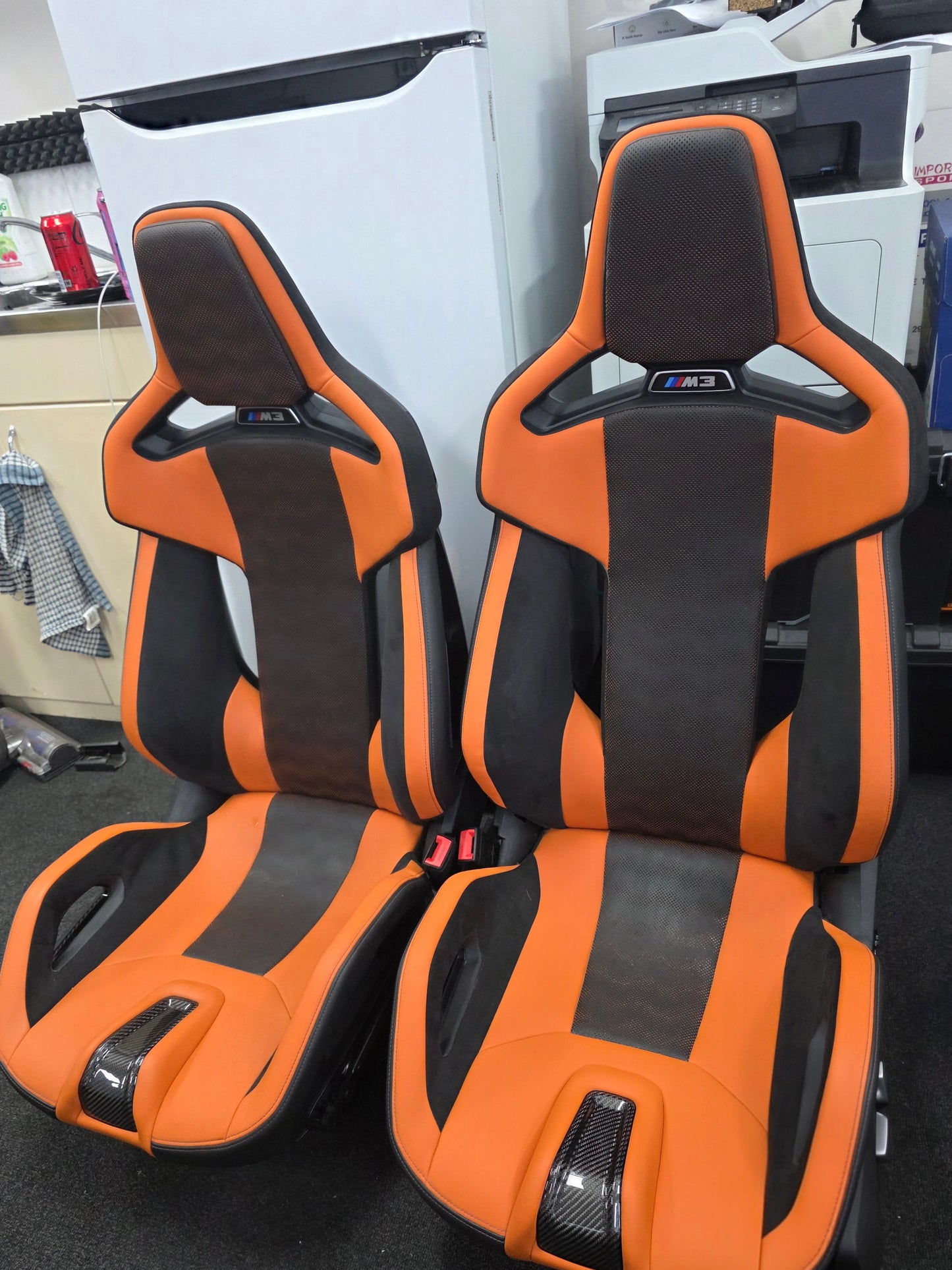 G80 M3 Kyalami Orange Carbon Bucket Seats - MPerformance.parts