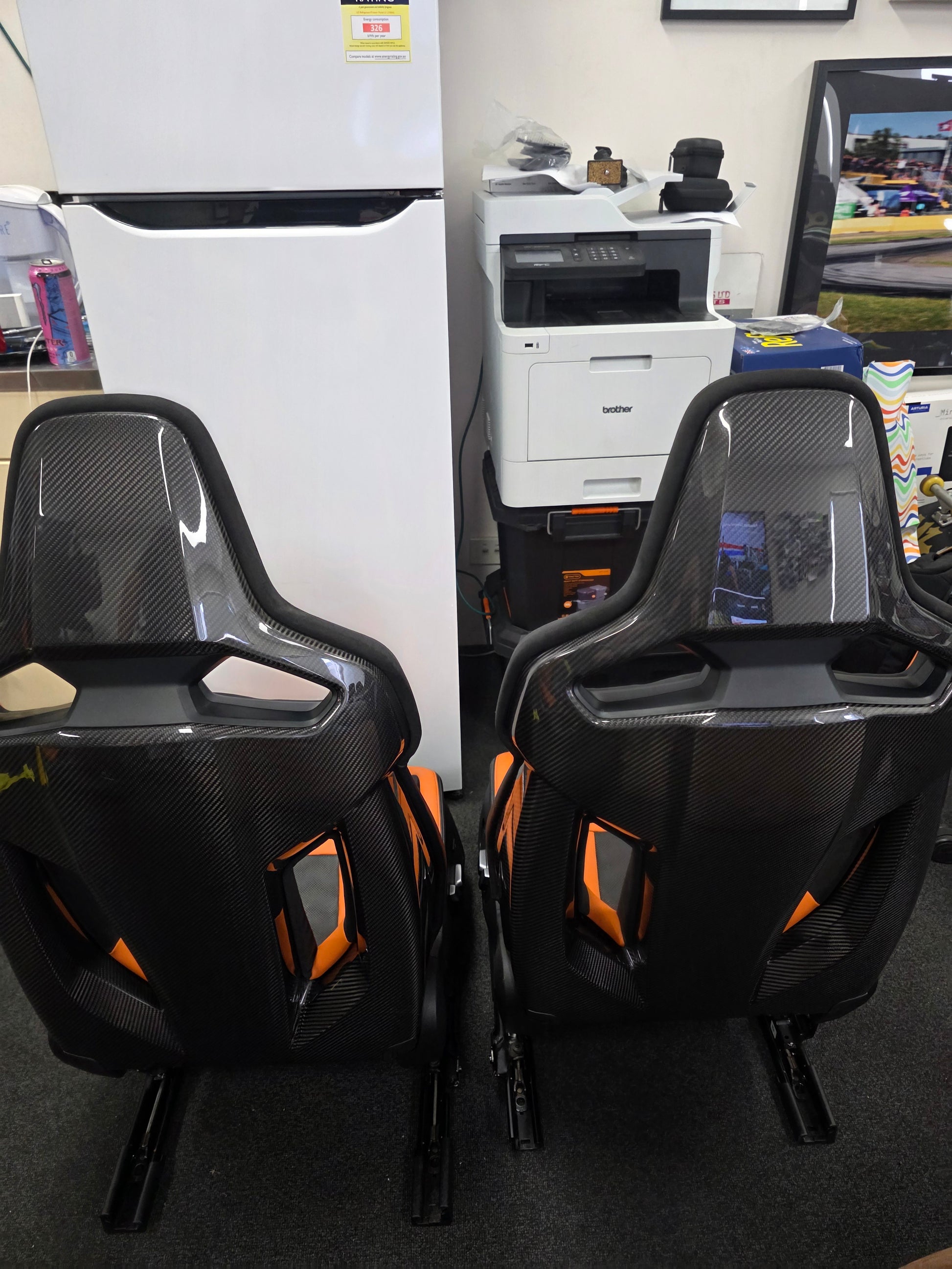 G80 M3 Kyalami Orange Carbon Bucket Seats - MPerformance.parts