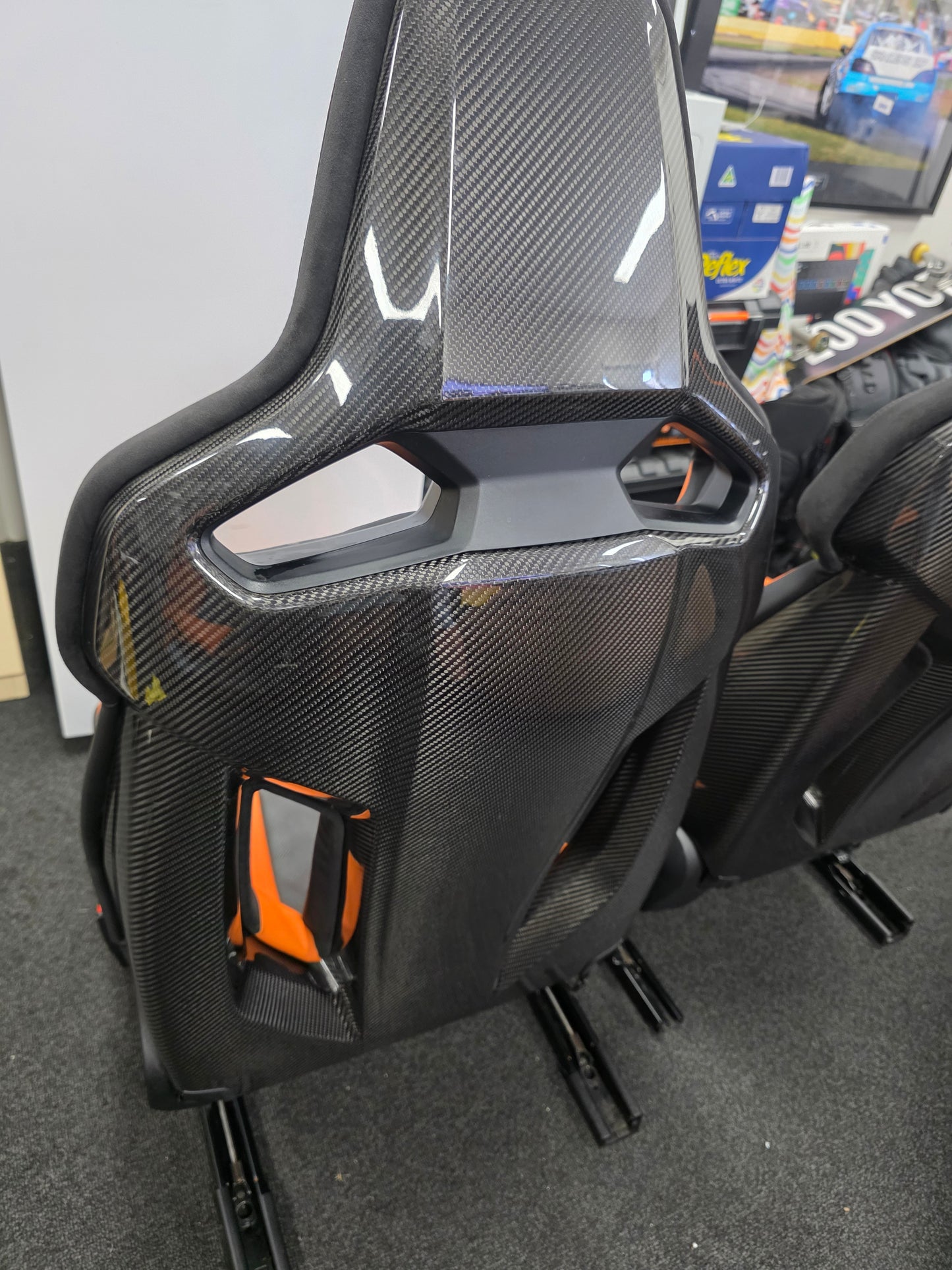 G80 M3 Kyalami Orange Carbon Bucket Seats - MPerformance.parts