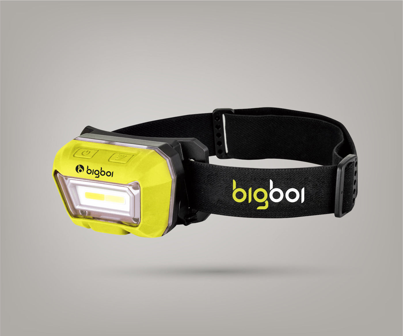 BigBoi ILLUMR Head Light with adjustable straps and bright LED illumination for hands-free lighting during outdoor activities.
