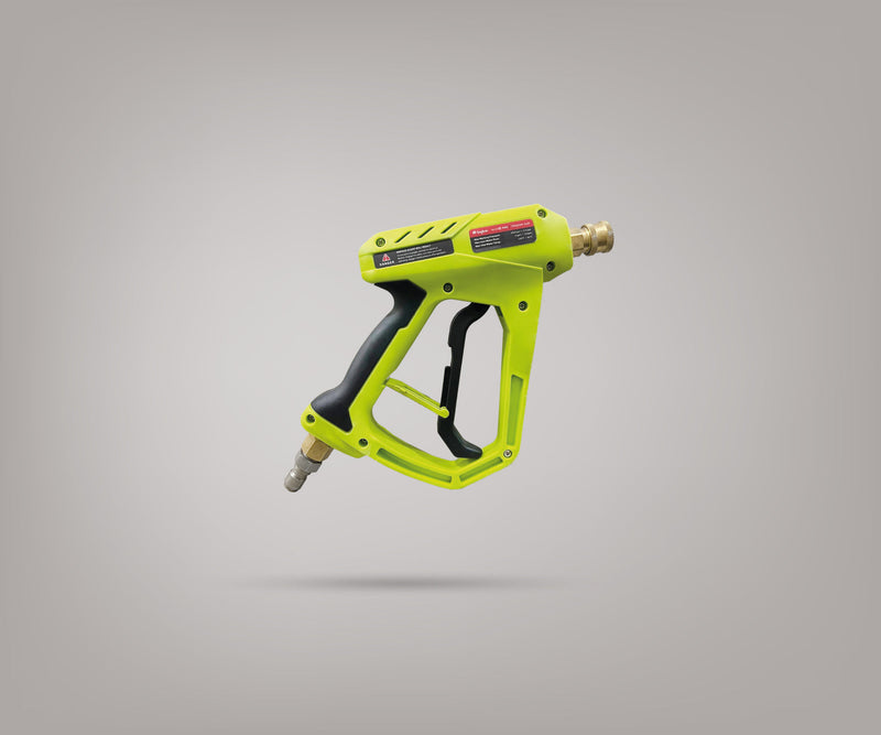 BigBoi WASHRPRO Short Trigger Gun, a professional pressure washer gun with ergonomic design and trigger for cleaning tasks.