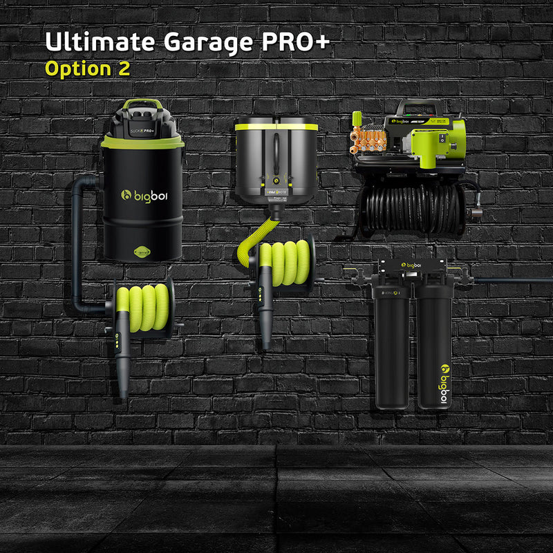 BigBoi Ultimate Garage PRO+ Option 2 BMW parts with detailed components and packaging for vehicle customization.