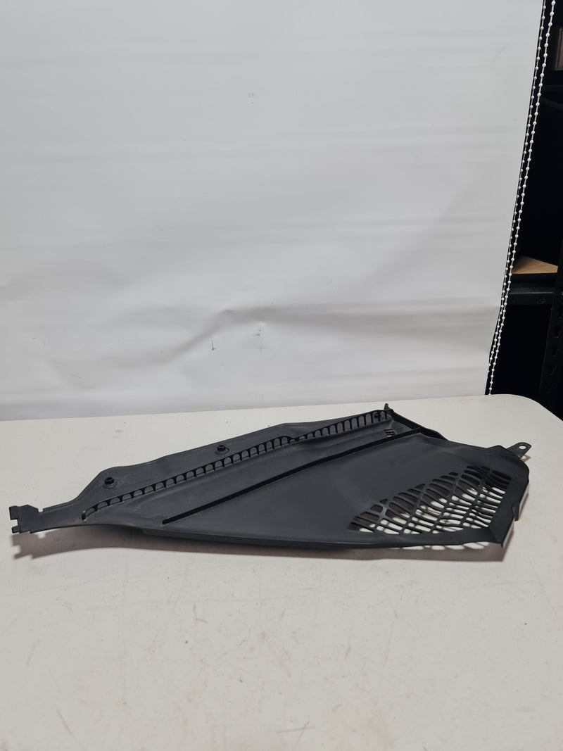 Genuine BMW M2 Coupe F87 front left windshield cover cowl for RHD units, OEM part number 64318059698, in black.