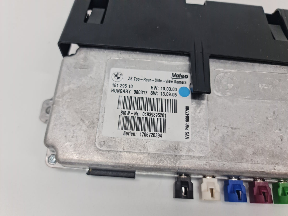 BMW 5 Series F10 F11 ECU for top rear side view camera, showing the electronic control unit with connectors and circuitry.