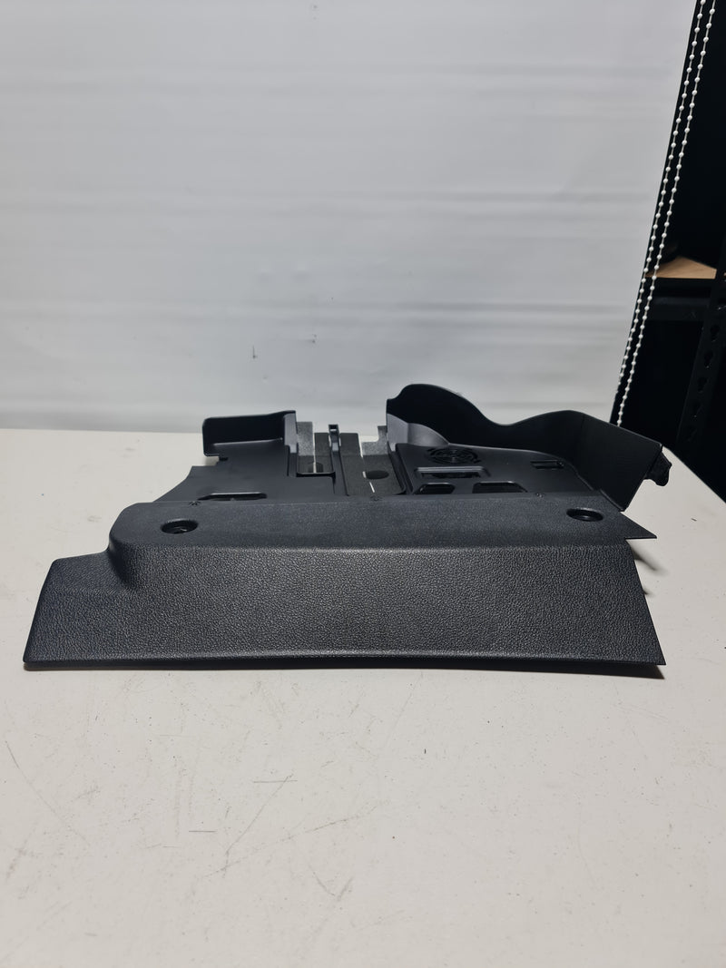 Genuine BMW F30/F31/F32/F33/F36 3 Series footwell trim panel in black, showing the textured surface and mounting edges.