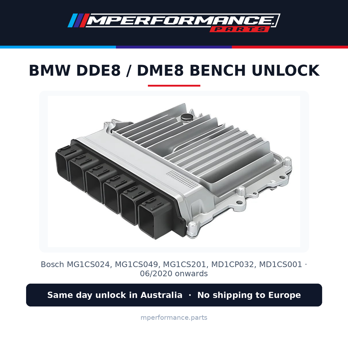 BMW MDG1 DDE8 / DME8 Bench Unlock Service (06/2020 Onwards, Hard Locked) - S58 S63TU B46 B48 B58 N63TU F & G Series. Same day unlock in Australia, no shipping to Europe.