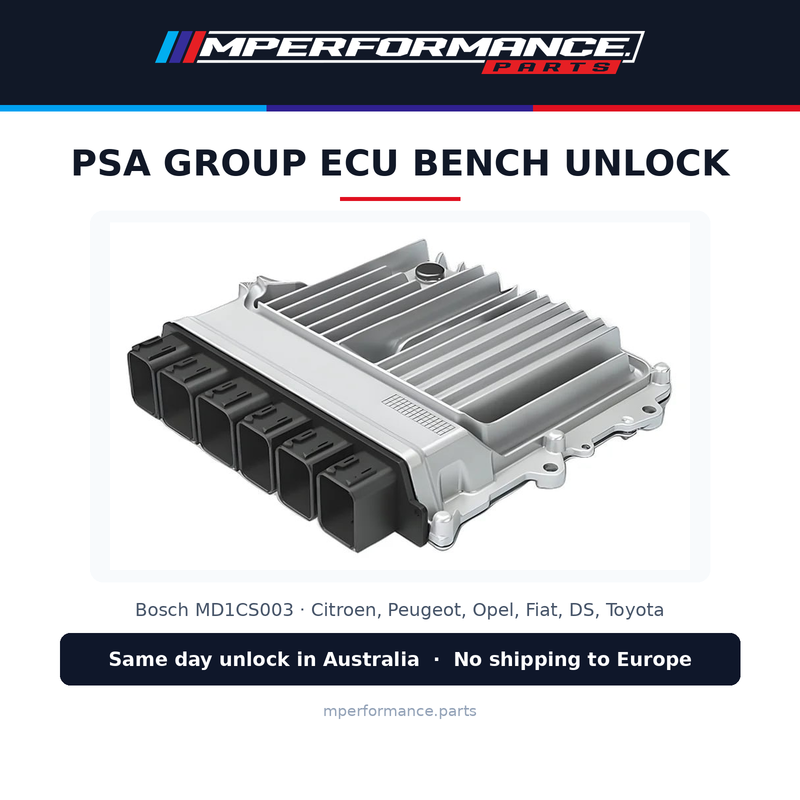 Citroen / Peugeot / Opel / Fiat / DS / Toyota ECU Bench Unlock Service - Bosch MD1CS003 (2020+). Same day unlock in Australia, no shipping to Europe.