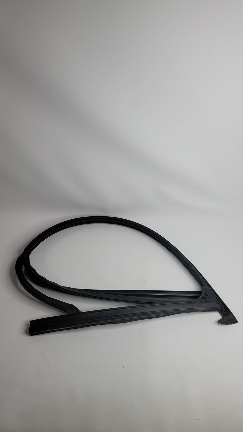BMW F80 M3 rear right door weather strip seal trim by MPerformance.parts, showing the black rubber weatherproof sealing component.