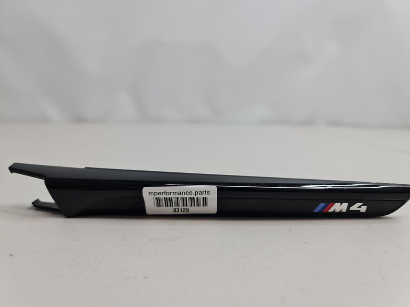 BMW F82 F83 M4 front left side fender air vent duct wing trim, MPerformance.parts accessory, close-up view showing vent detail