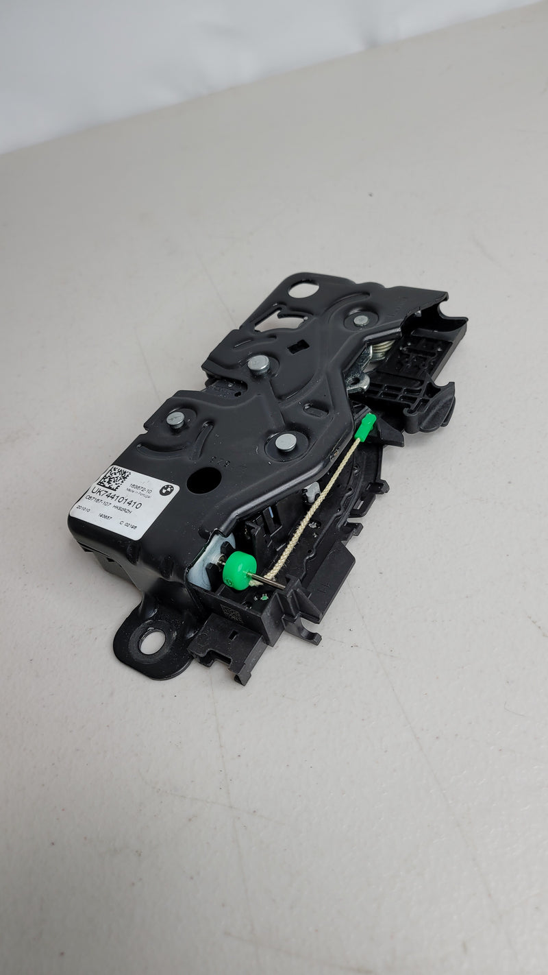 BMW G80 M3 rear trunk deck lid latch lock actuator by MPerformance.parts, showing the black mechanical component with wiring.