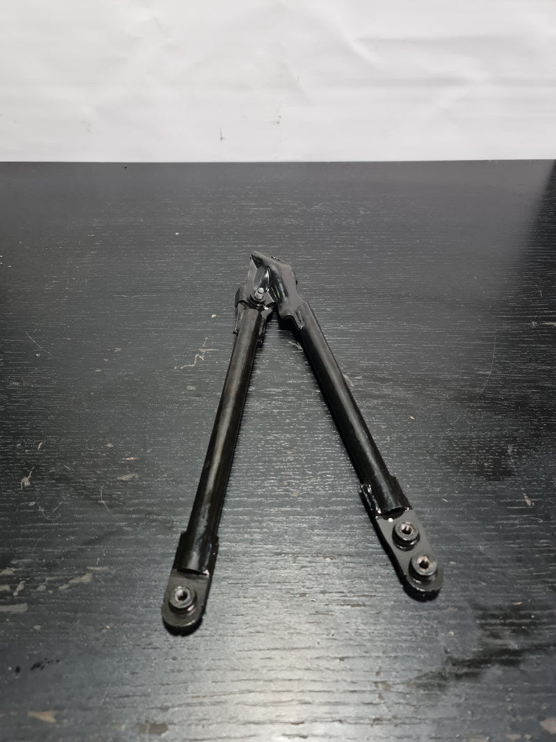 BMW F80 M3 F82 M4 M front left body strut tower brace bar by MPerformance.parts, shown installed on the vehicle.