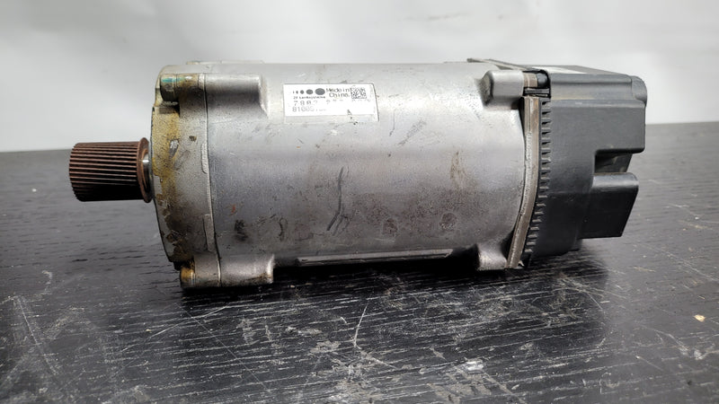BMW RHD electric power steering rack motor by MPerformance.parts, showing the compact metal motor unit with wiring connections.