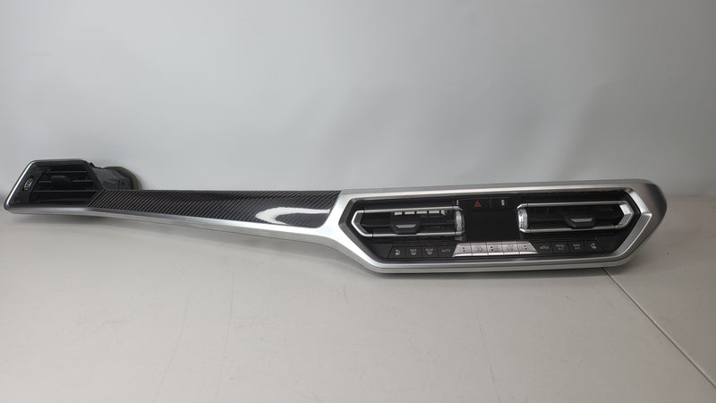BMW M3 G80 Competition OEM carbon center dash trim with A/C controls, heated and cooled button features, by MPerformance.parts