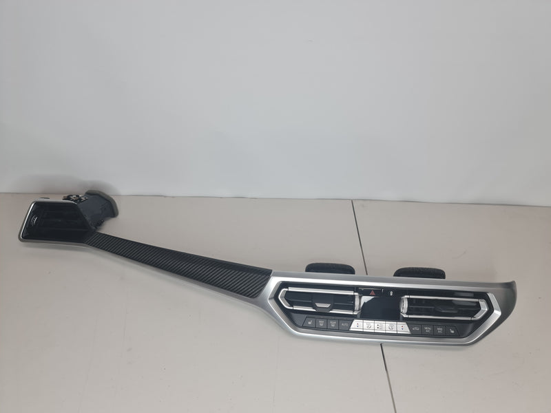 BMW G80 OEM carbon dashboard trim with air conditioning controls, designed for right-hand drive, by MPerformance.parts.