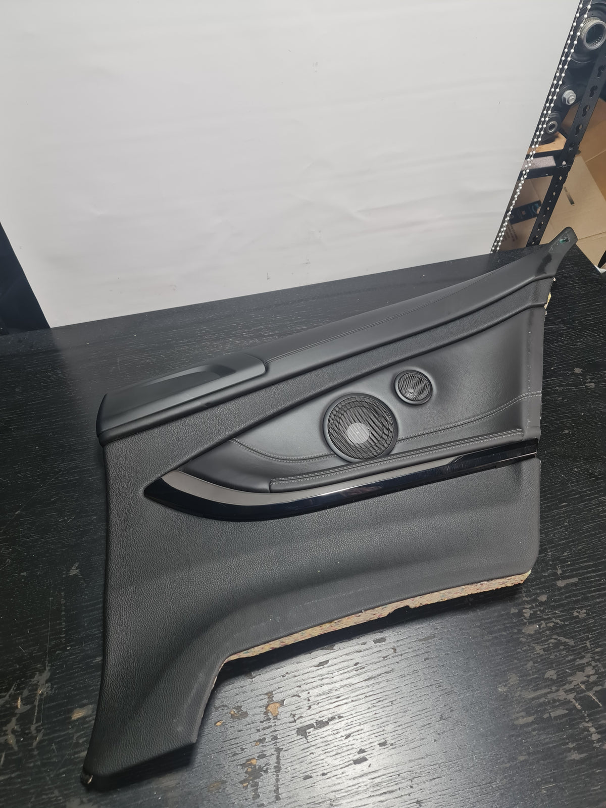 15-18 OEM BMW F82 M4 Driver Rear Door Card Panel Leather White Stitching 02572271 - MPerformance.parts